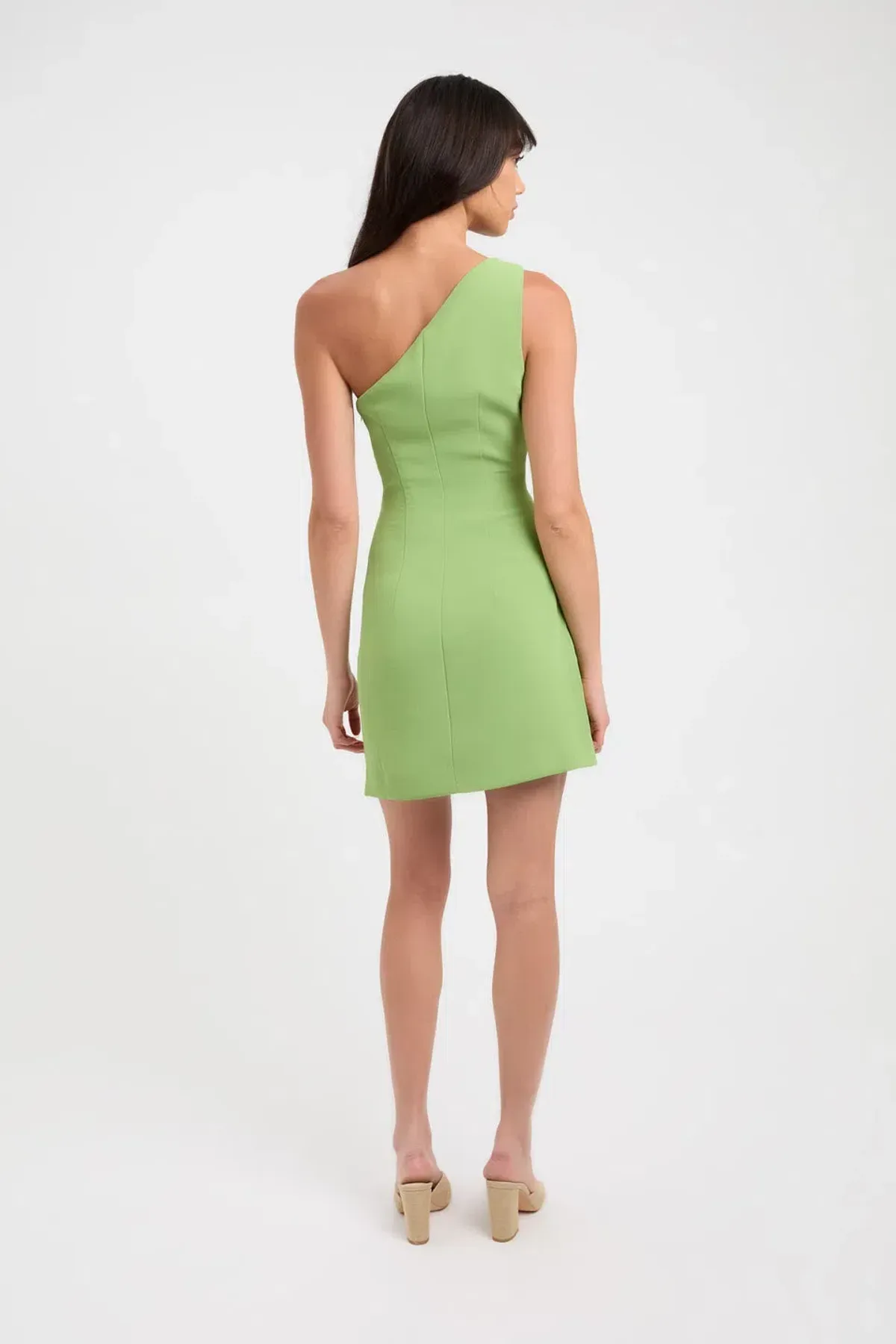 Kookai Alpha Rouched One Shoulder Dress Mini Green Size 6 - Image 3
