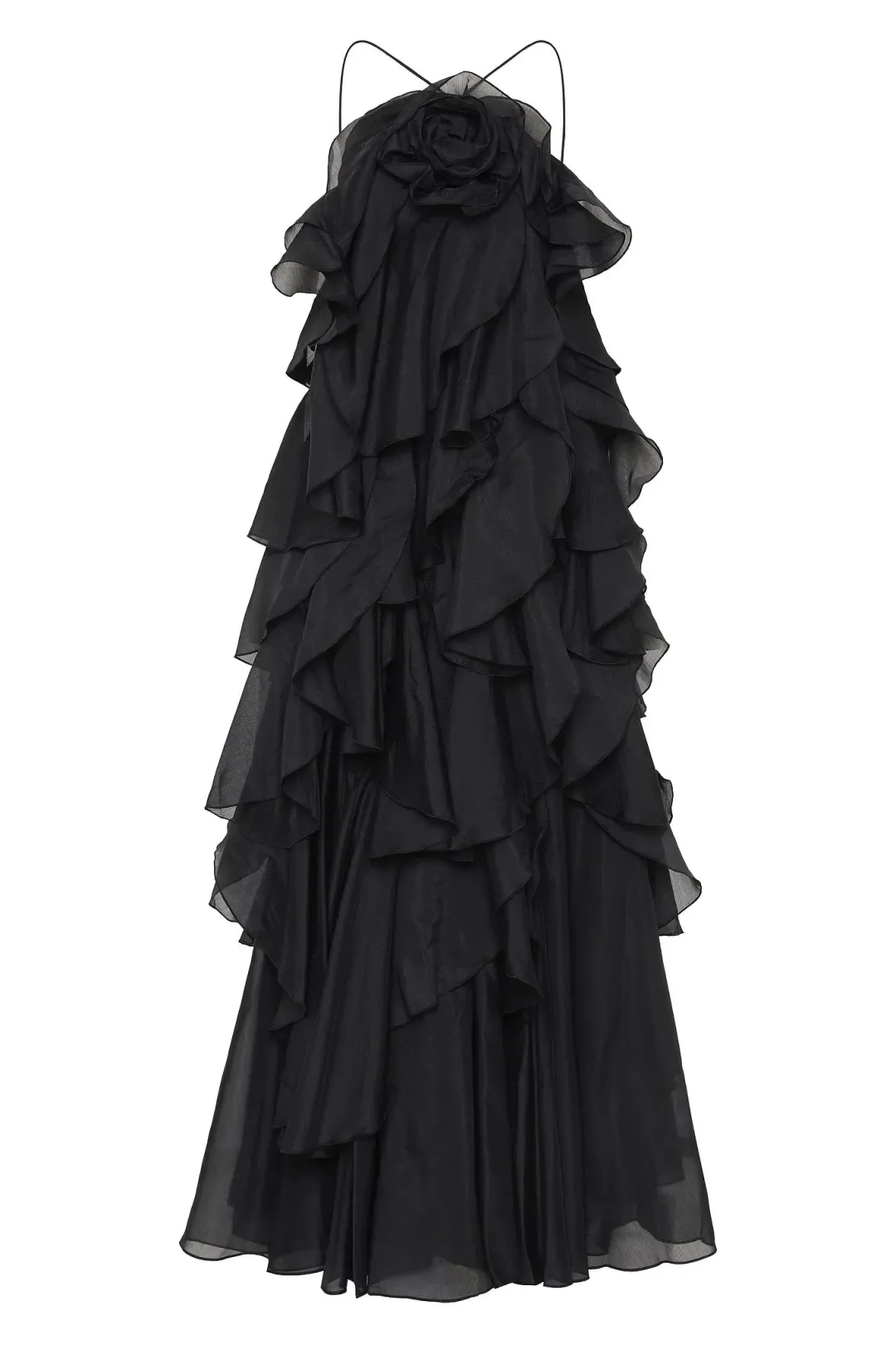 Aje Pandorea Layered Maxi Dress Black Size 10 for rent on The Volte - main image