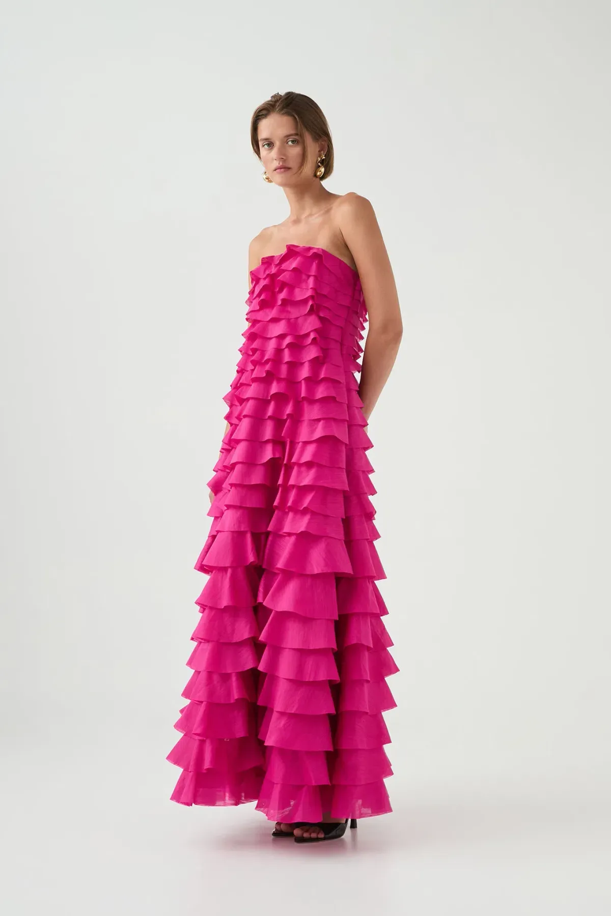  Aje Fleur Pleated Gown Pink Size 8  - Image 9