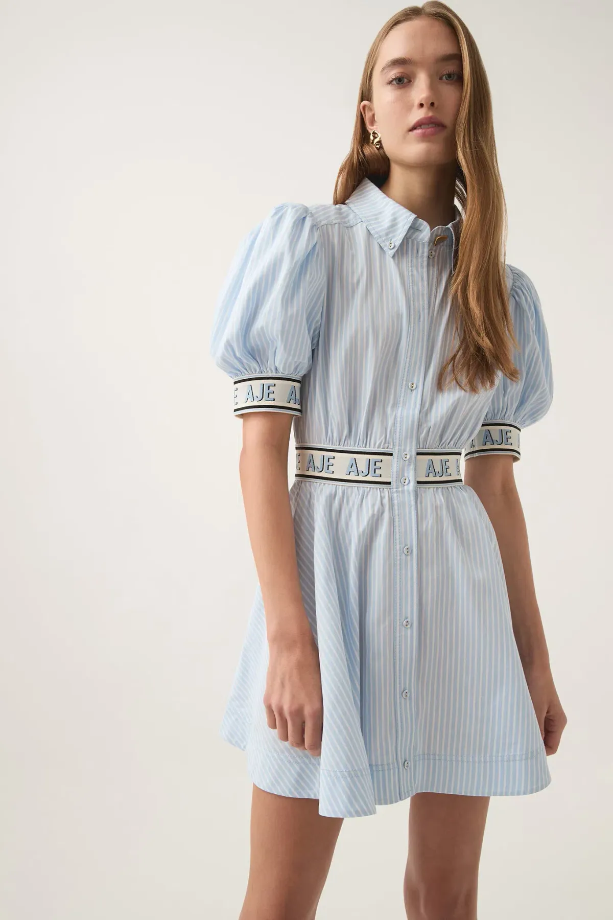 Aje Harling Logo Mini Dress in  Muted Sky Size AU 8 - Image 4