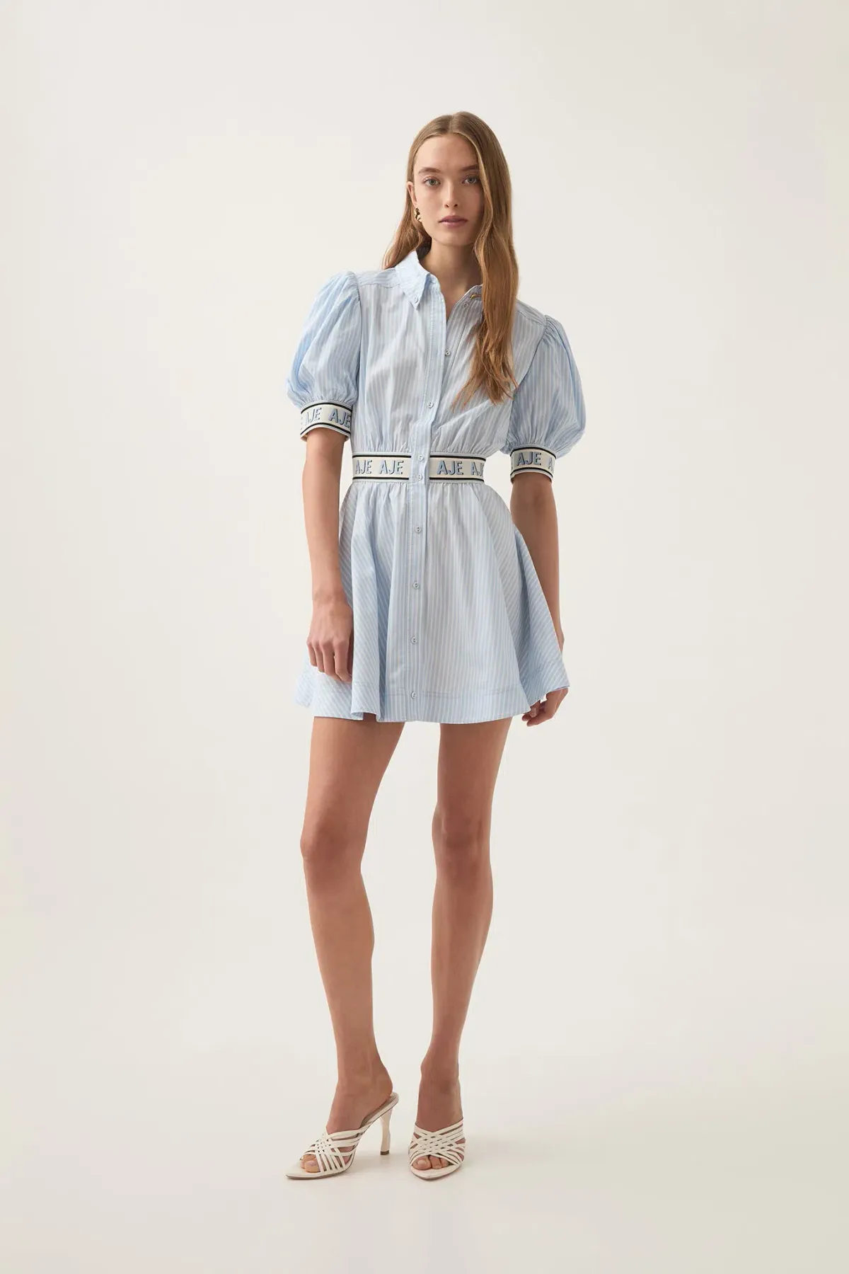 Aje Harling Logo Mini Dress in  Muted Sky Size AU 8 - Image 1