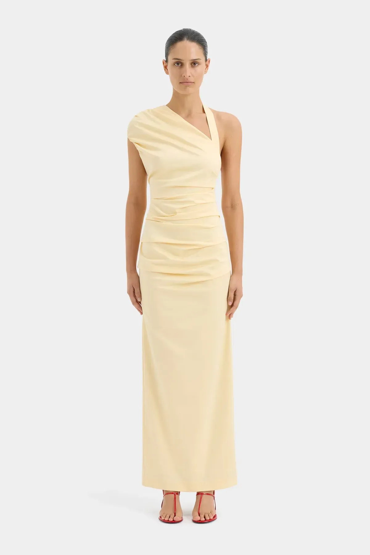 SIR THE LABEL Giacomo Gathered Gown in Butter Yellow AU 12 - Image 1