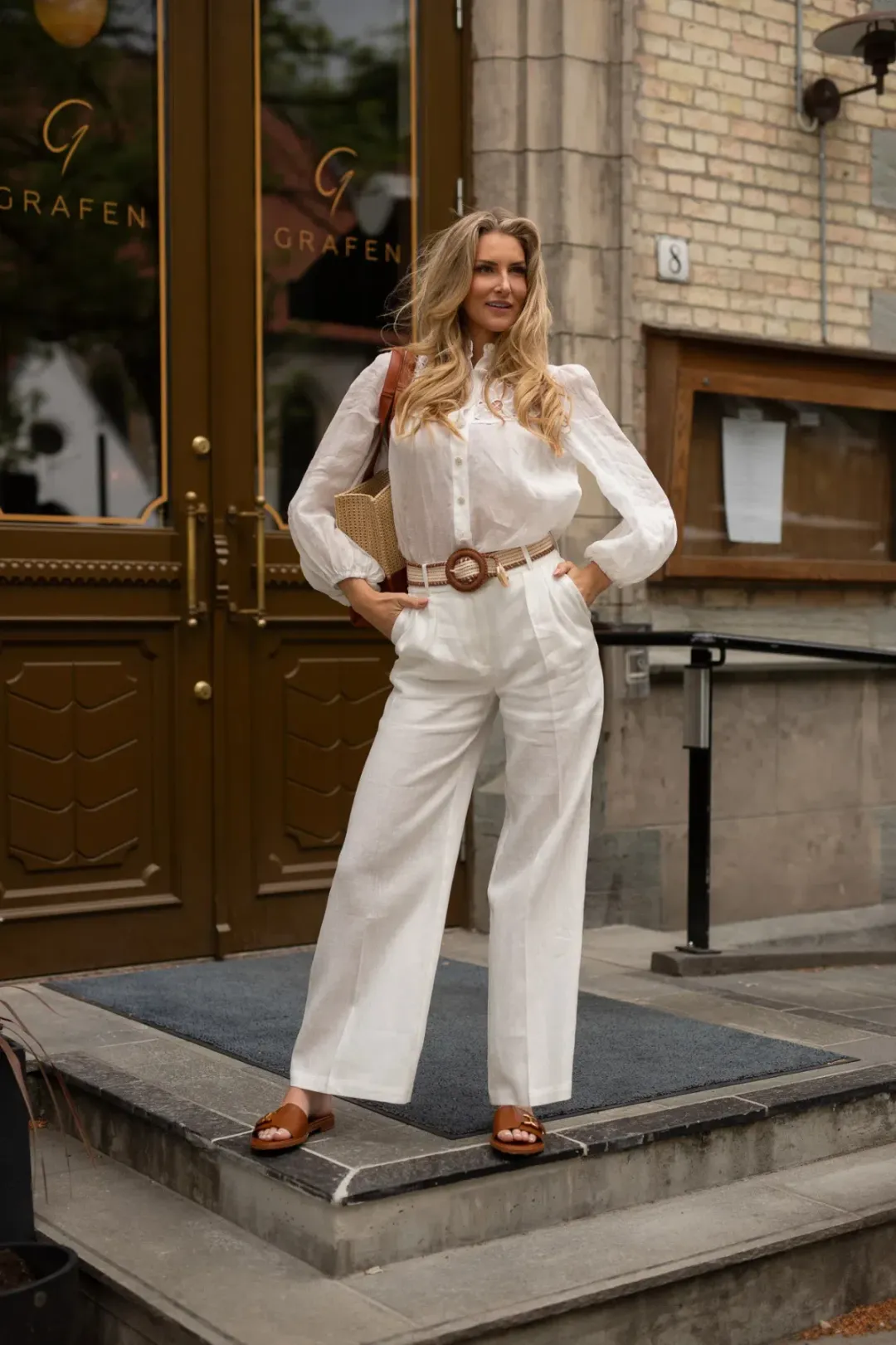 Zimmermann Golden Tuck Pant in Ivory Size 1 / AU 10 for rent on The Volte - main image