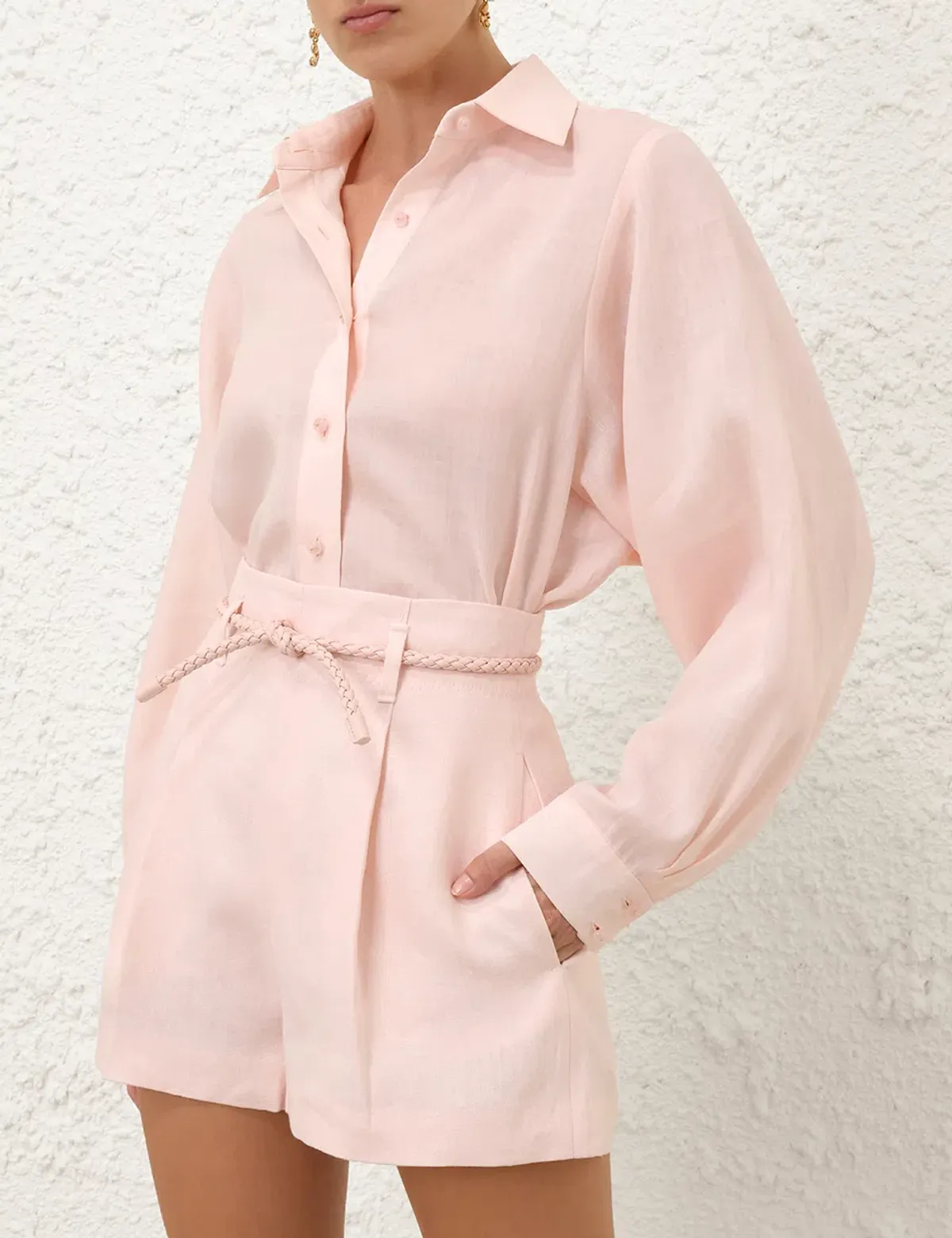 Zimmermann Crush Oversized Shirt in Pink Size 1 / AU 10 - Image 5