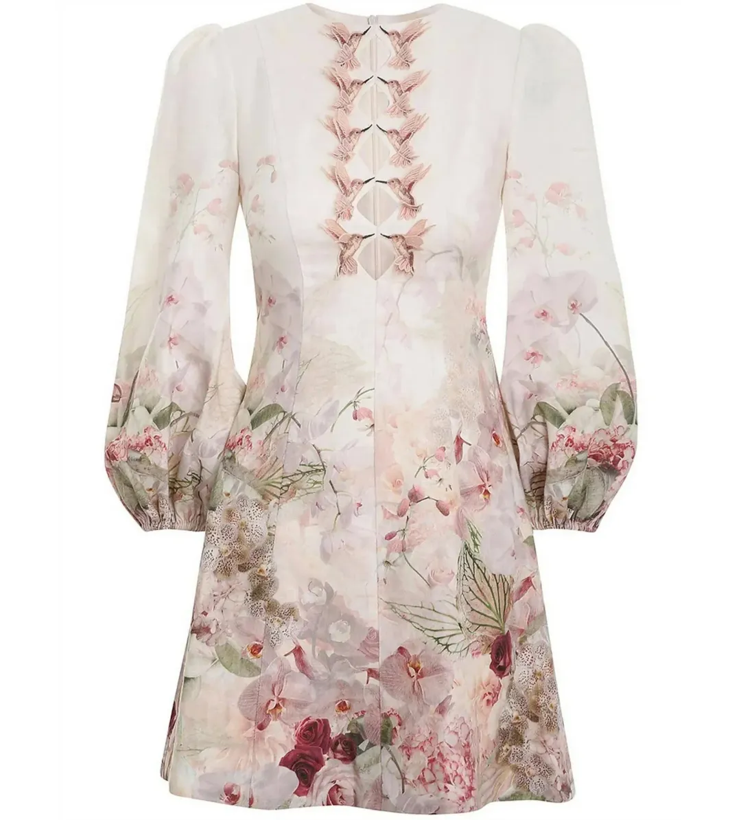 Zimmermann Dancer Hummingbird Mini Dress Multi Size 1/AU 10 for rent on The Volte - main image