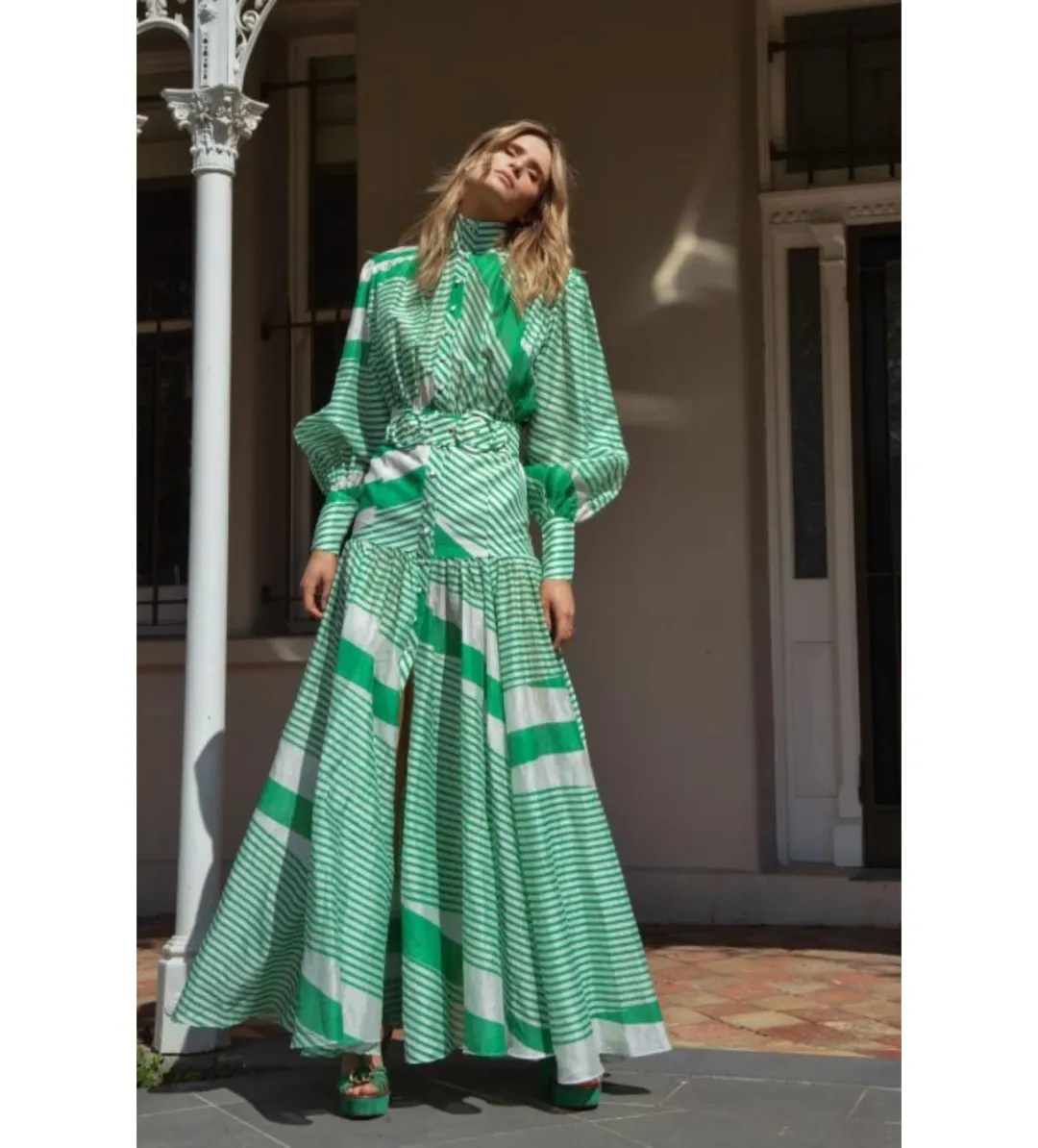 Mackenzie Mode Mackenzie Maxi Dress Green Size 8 for rent on The Volte - main image