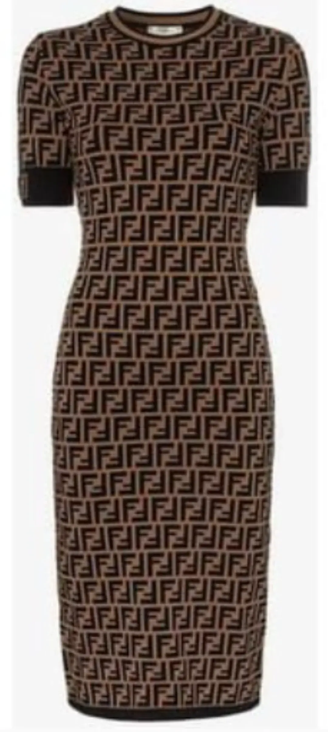 Fendi Knit Dress Midi Brown Size 10 for rent on The Volte - main image