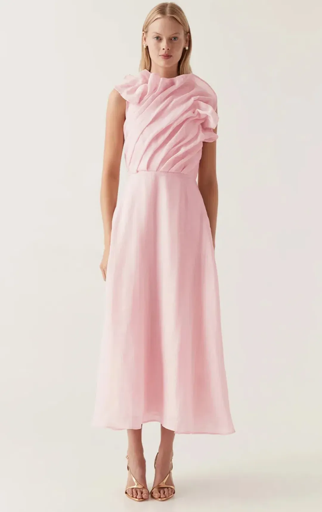 Aje Genesis Midi Dress in Pink Size 6 for rent on The Volte - main image