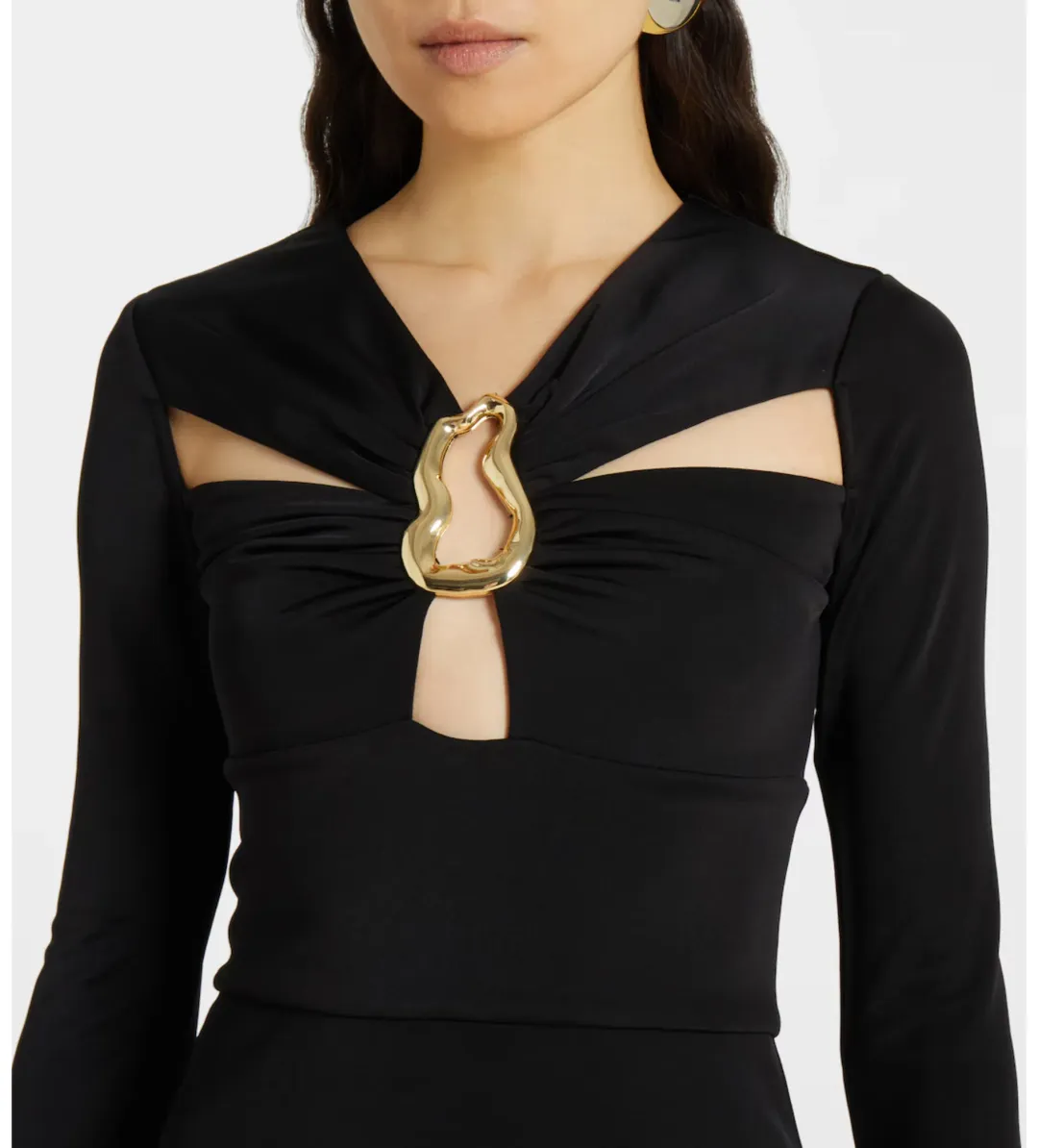 Rebecca Vallance Domenica Cutout Gown in Black Size 8 for rent on The Volte - main image