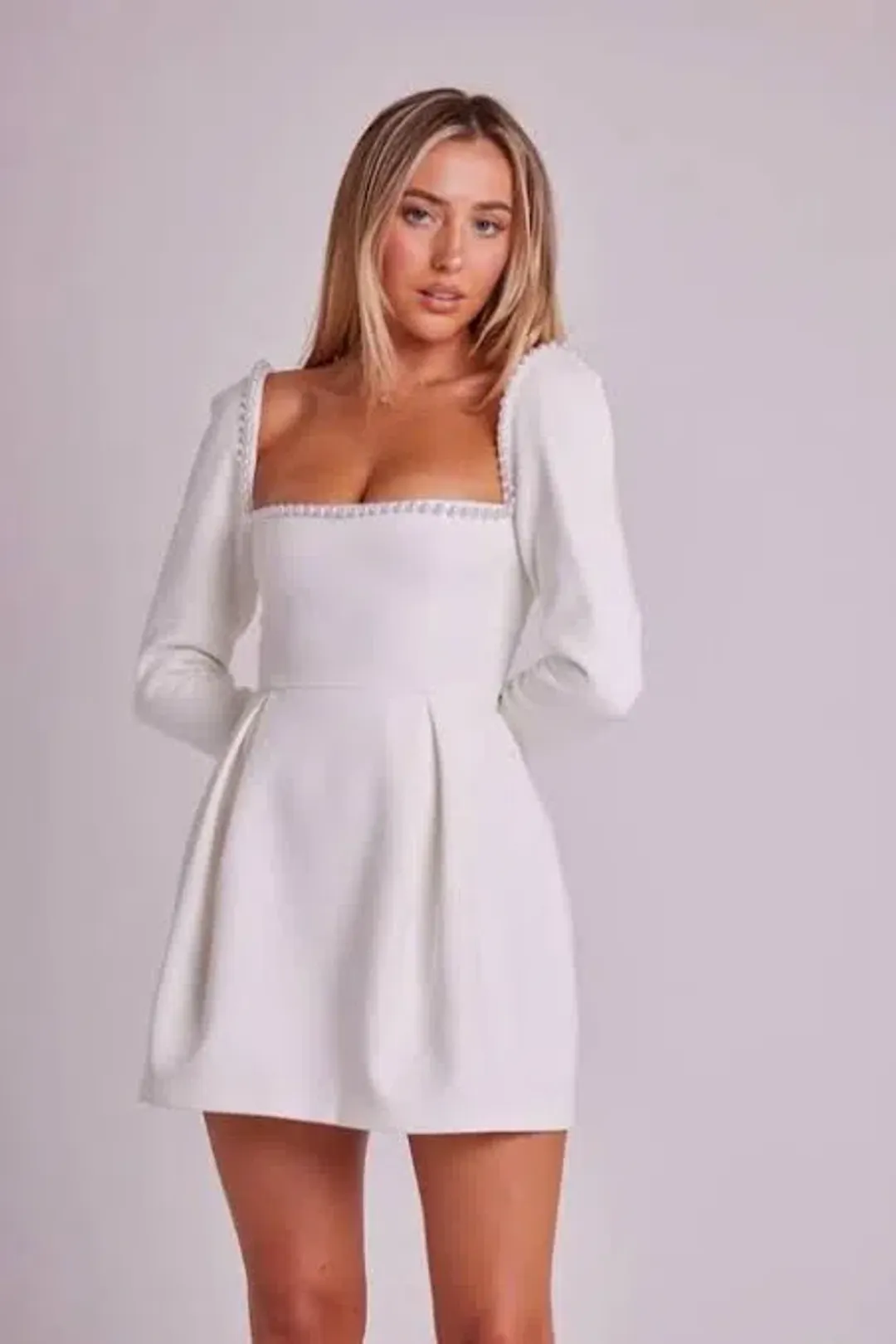 Odd Muse The Ultimate Muse Pearl Mini Dress White Size 10 for rent on The Volte - main image
