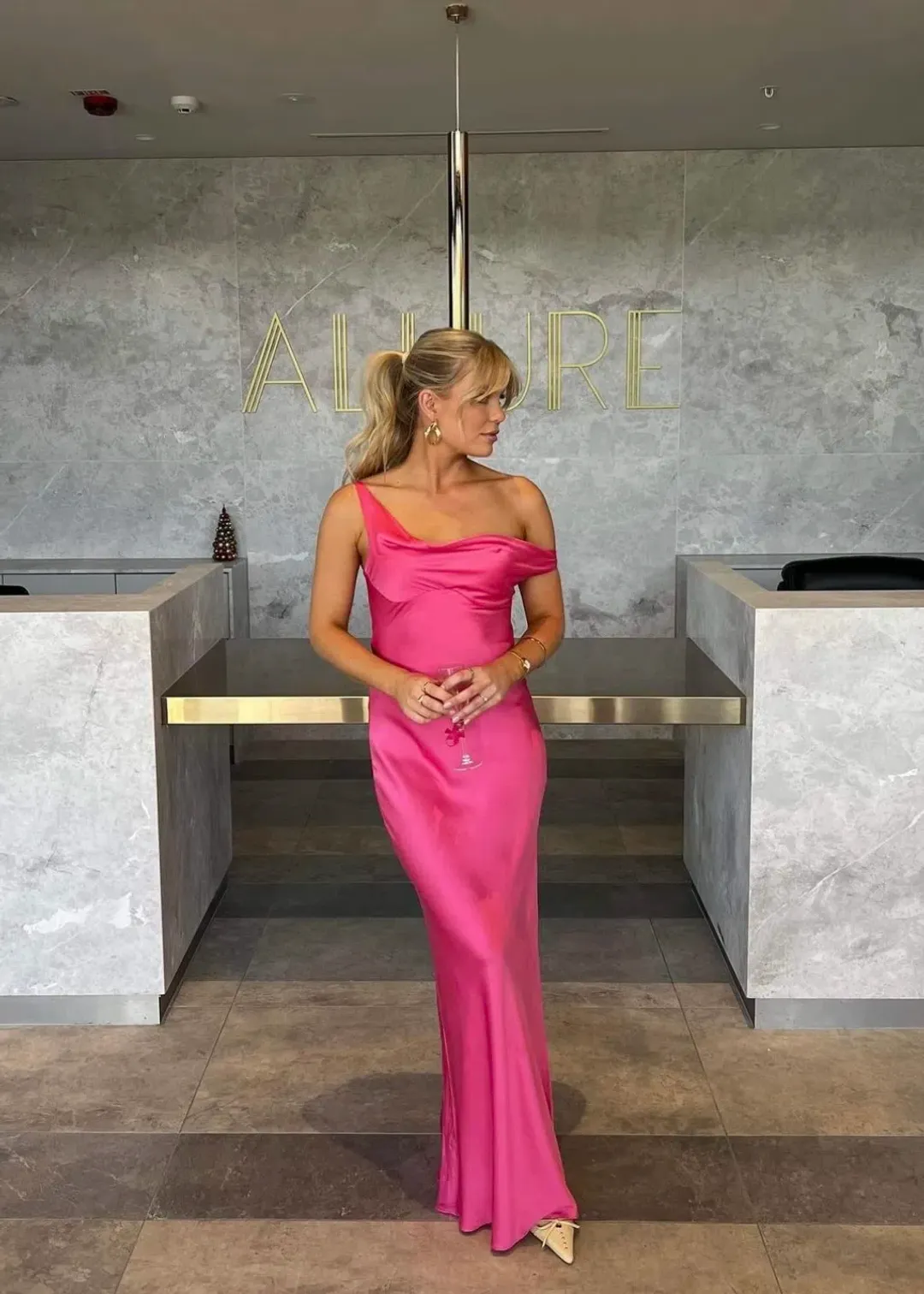 Natalie Rolt Monika Gown Neon Pink Size 1 / AU 8 for rent on The Volte - main image