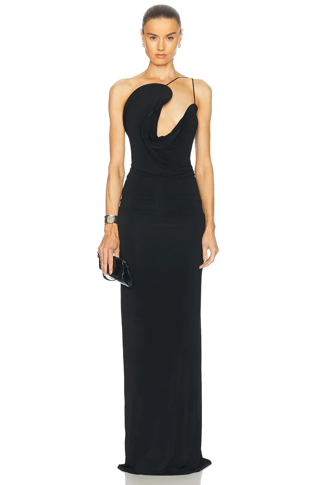 Christopher Esber Wave Coil Maxi Dress Black Size 8 for rent on The Volte - main image
