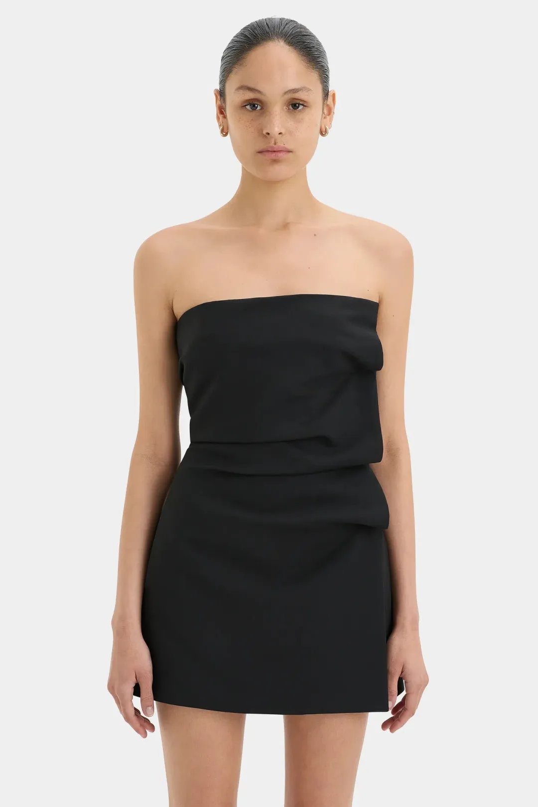 Sir The Label Leonardo Pleated Mini Black Dress Size 12 for rent on The Volte - main image