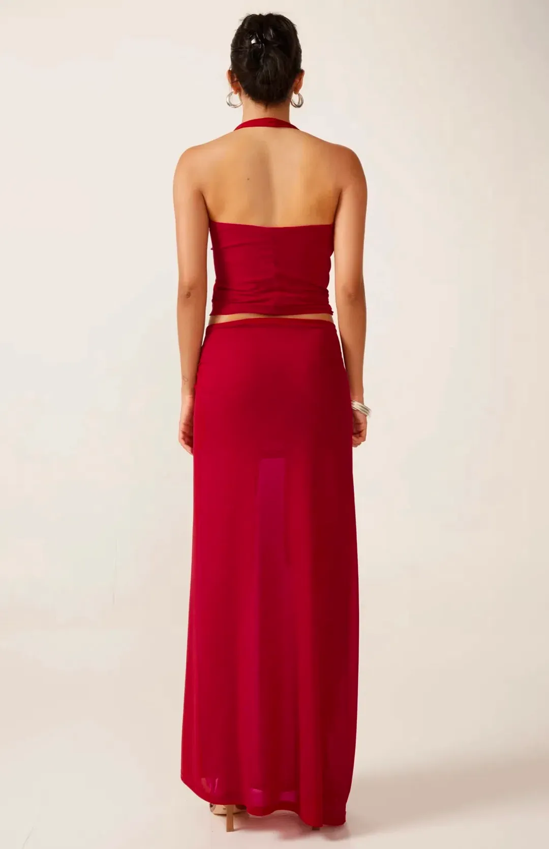 Ance Gria Prim Top and Sardinia Skirt in Rasberry Size 10 for rent on The Volte - main image