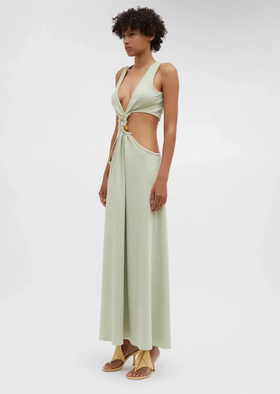 Christopher Esber Stone Cavern Tank Maxi Dress in Pistachio Size 10 for rent on The Volte - main image