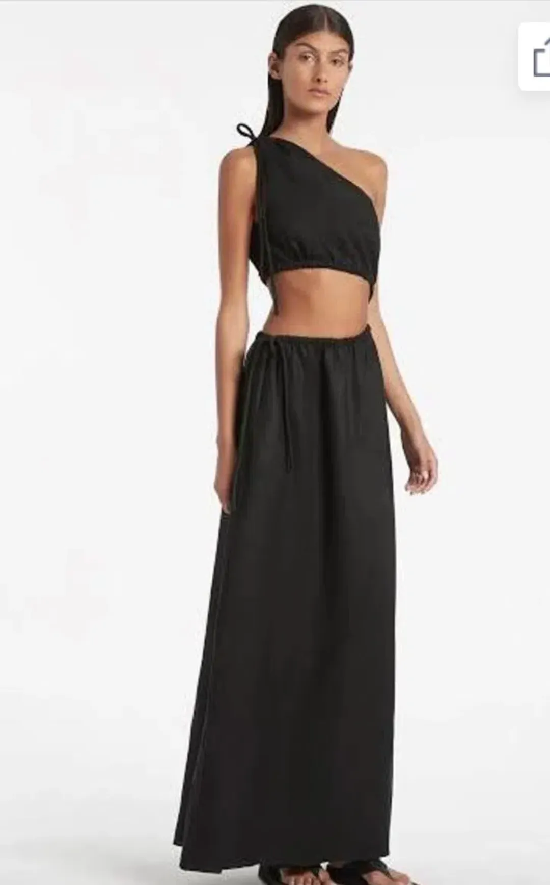 Sir The Label  Blanche Asymmetrical Gown Black Size 10 for rent on The Volte - main image