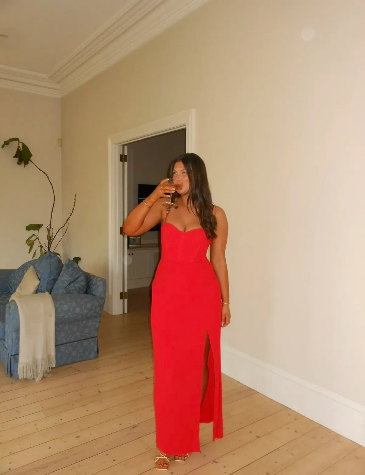 Manning Cartell  Double time pleat dress in red Size 12 - Image 1