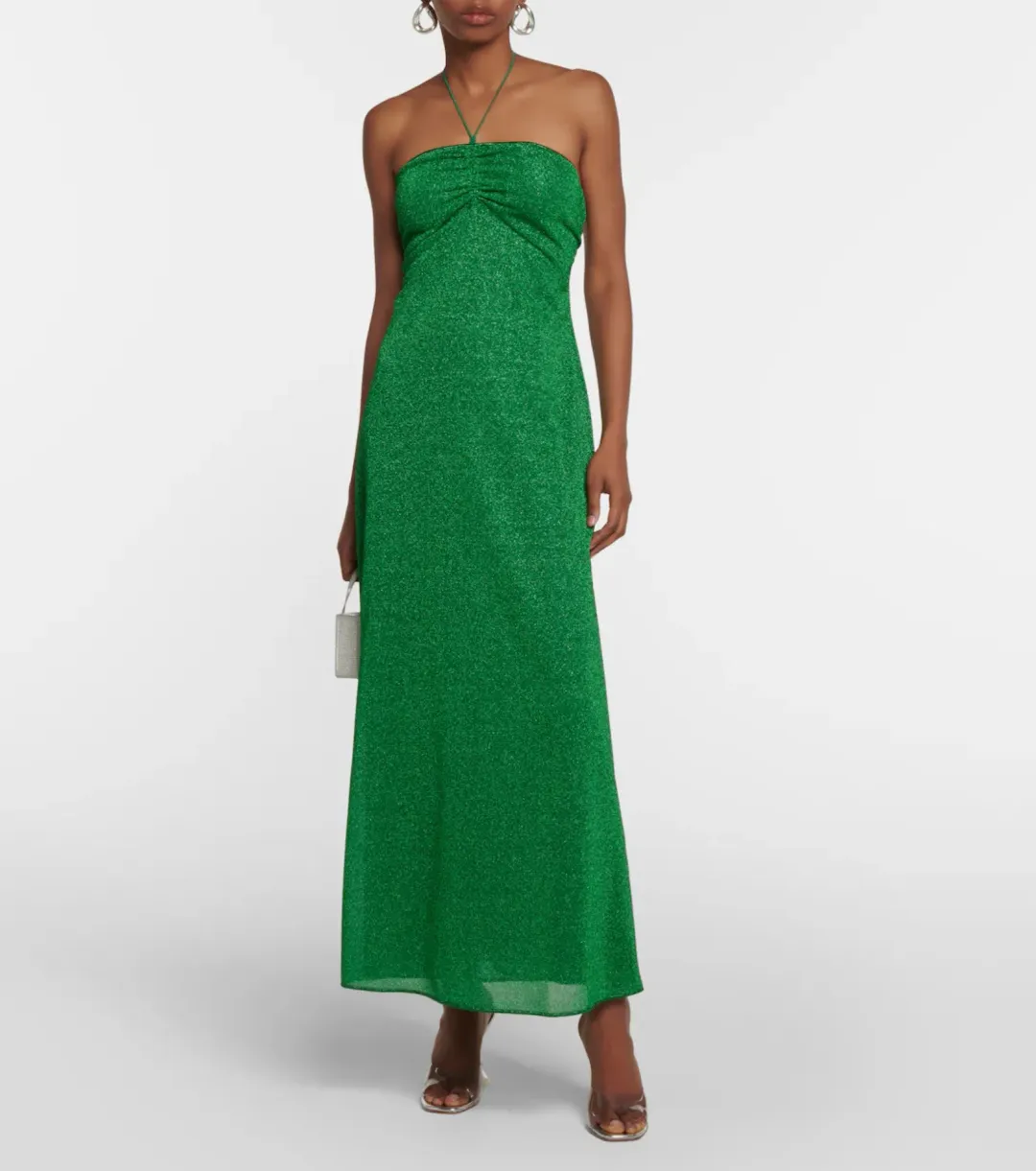 Oseree Lumiere Empire Maxi Dress in Emerald Green Size 10 for rent on The Volte - main image