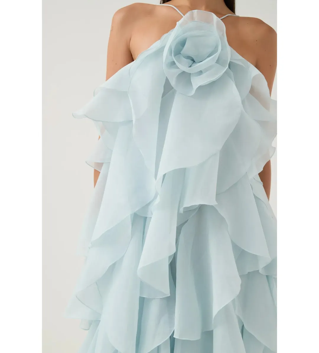 Aje Pandorea Layered Maxi Dress Silver Blue Size AU 12 for rent on The Volte - main image