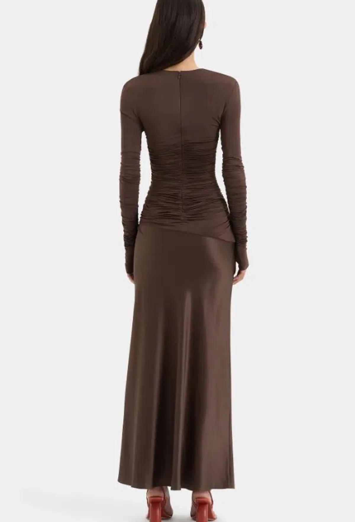 SIR Alessia Draped Gown Maxi Brown Size AU 10 - Image 4