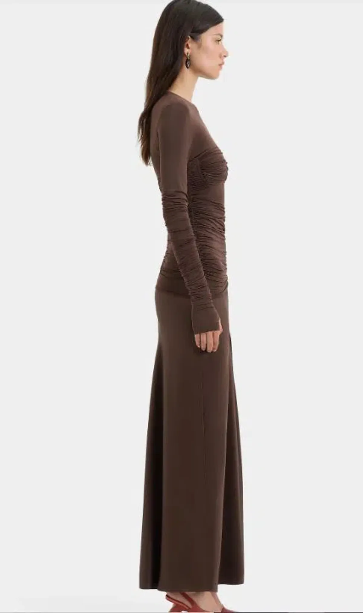 SIR Alessia Draped Gown Maxi Brown Size AU 10 - Image 3