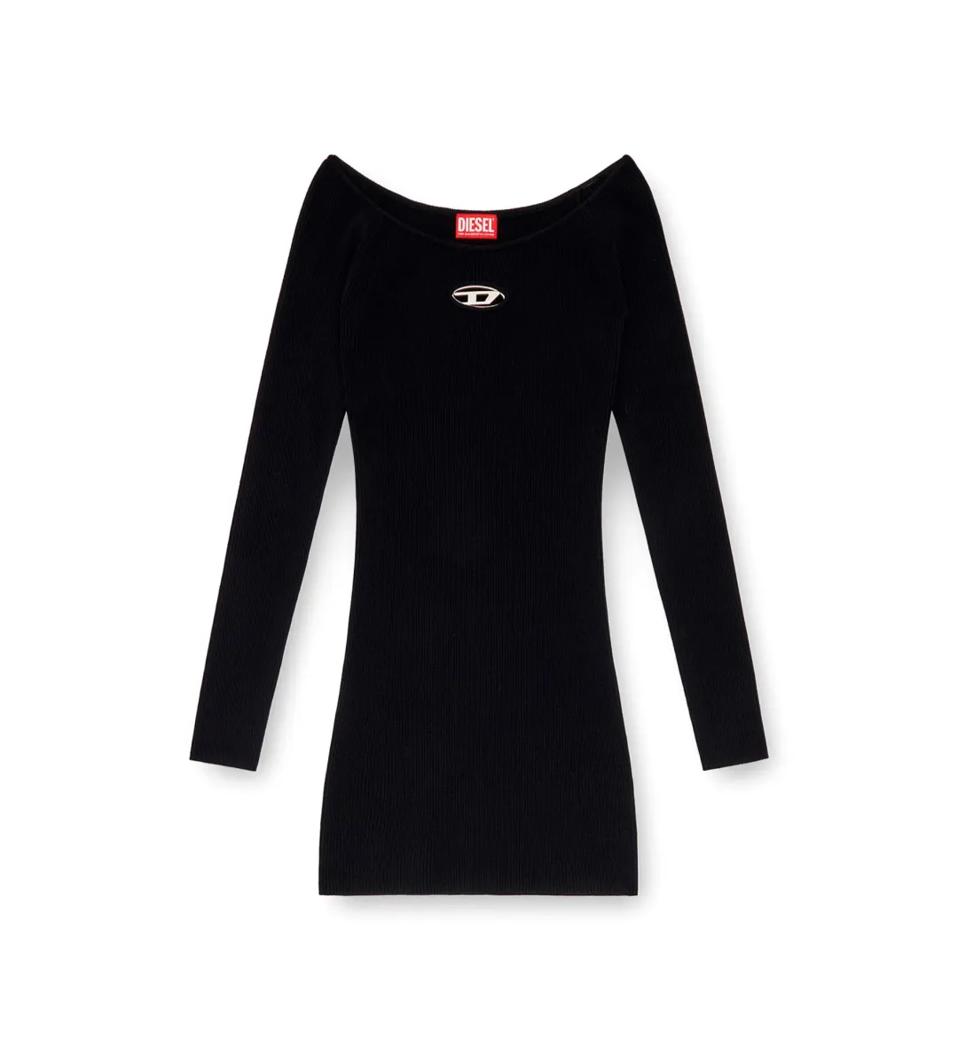 Diesel M-Vera Ribbed Mini Dress Black Size 6/XS for rent on The Volte - main image