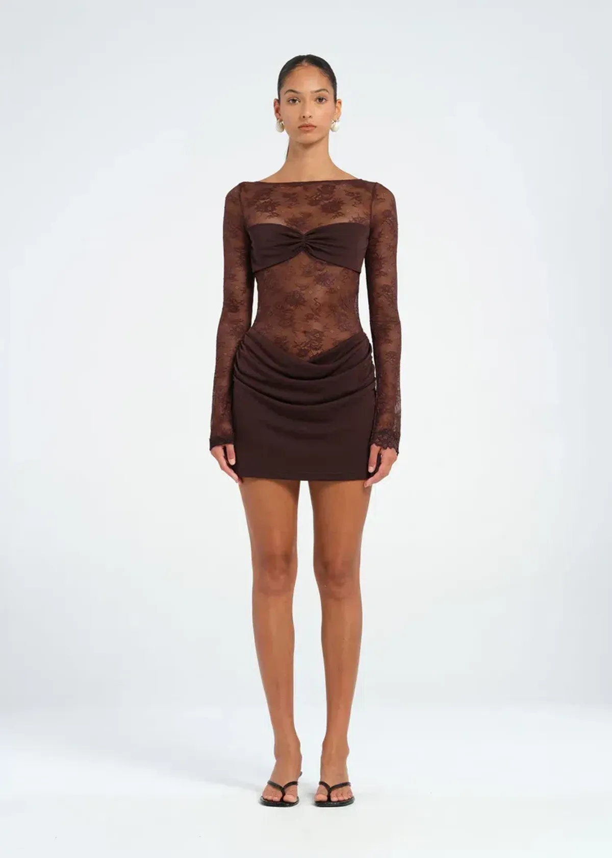 Benni Oskar Mini Dress Brown Size 6 - Image 6
