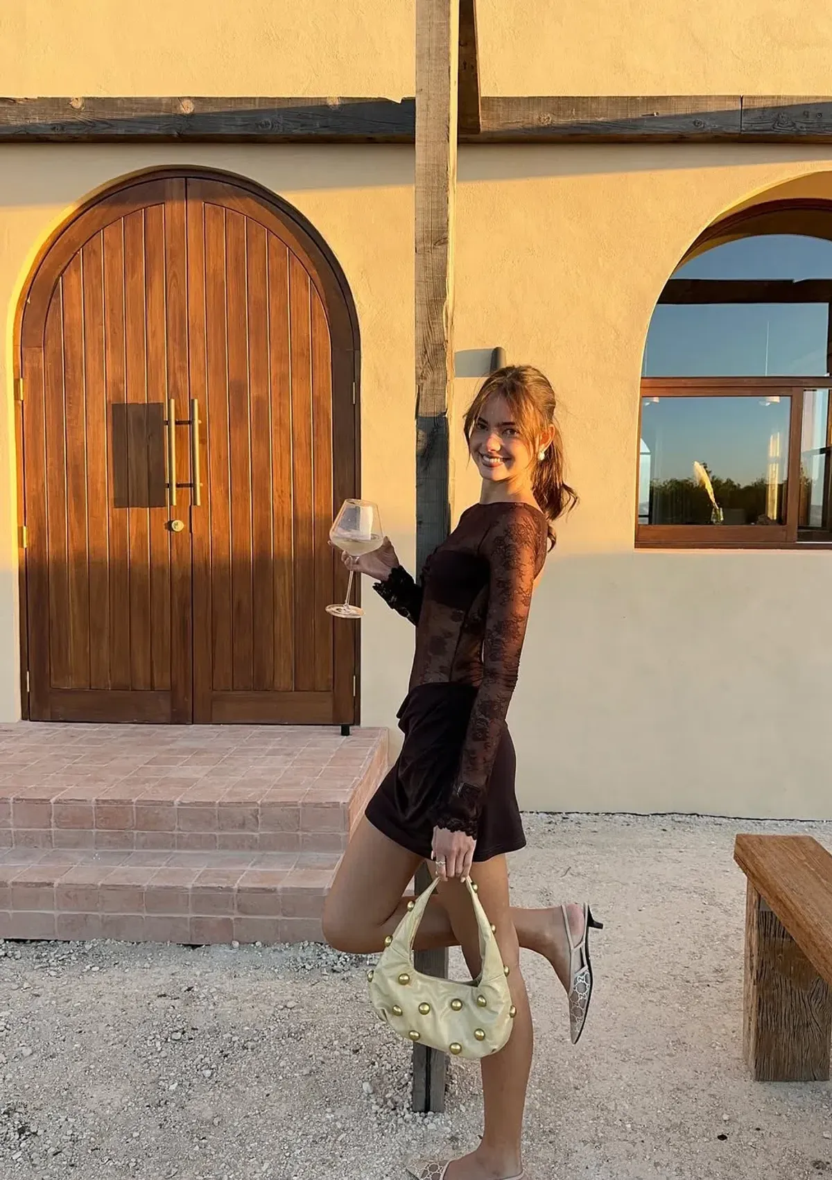 Benni Oskar Mini Dress Brown Size 6 - Image 3