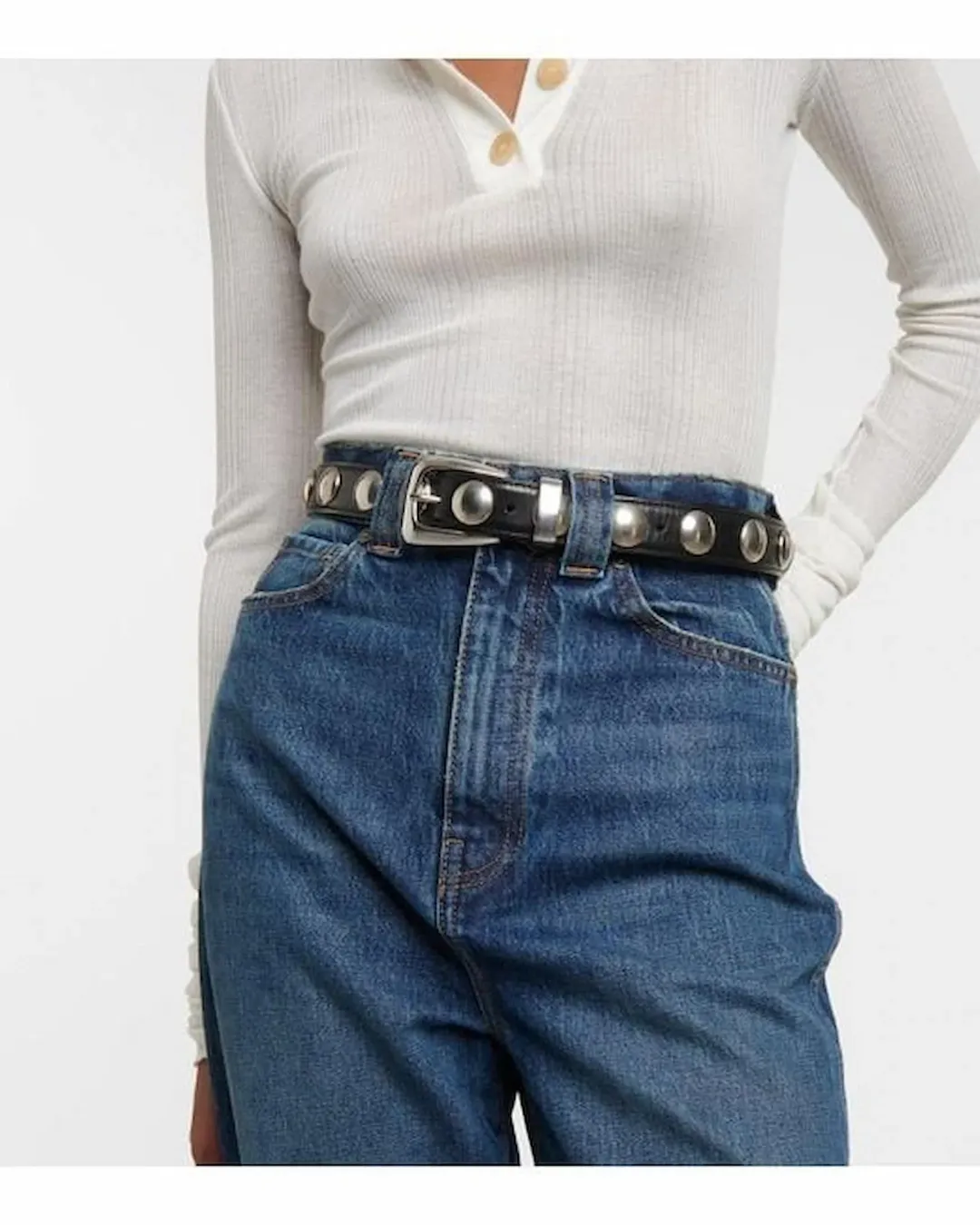 Khaite Benny Belt Studded Black Size 90cm for rent on The Volte - main image