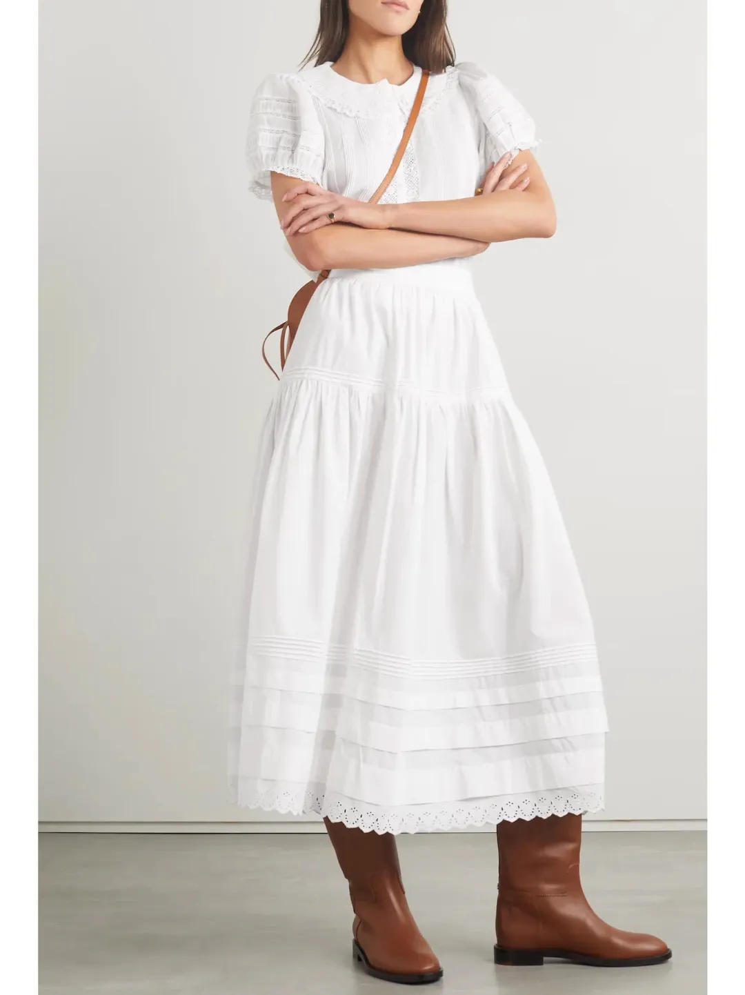 DÔEN Sebastiane White Midi Skirt Size 10 for rent on The Volte - main image