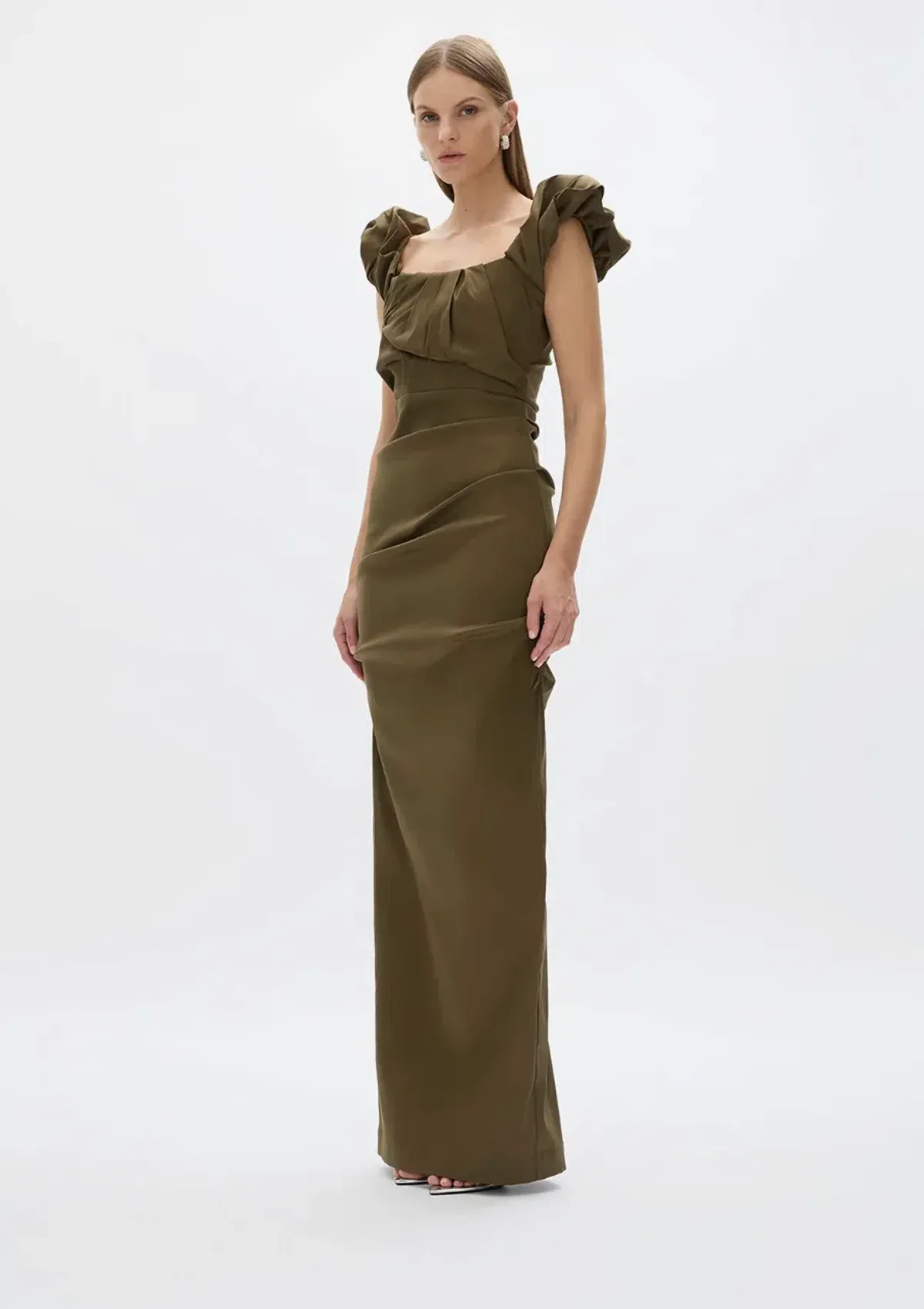 Rachel Gilbert Kalina Gown Olive Size 1/AU 8 - Image 4
