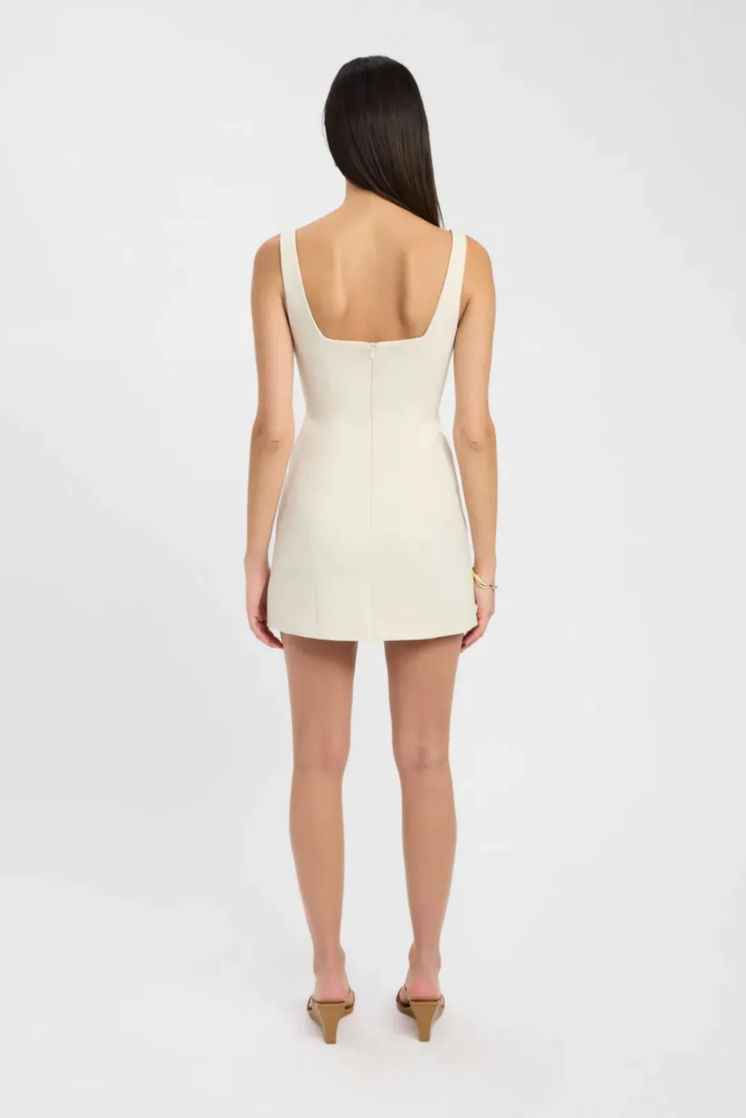 Kookai Alto Bustier Mini Dress in Almond Milk Size 8  for rent on The Volte - main image