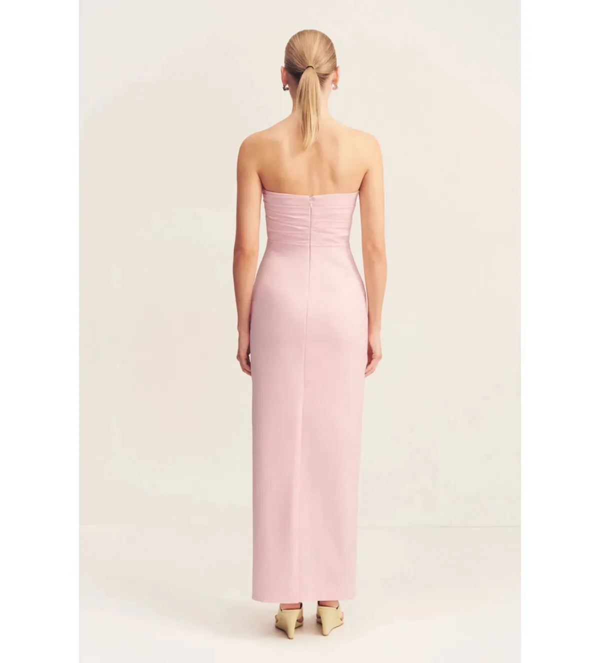 Shona Joy Lani Strapless Draped Maxi Dress Fairyfloss Size 10 - Image 4
