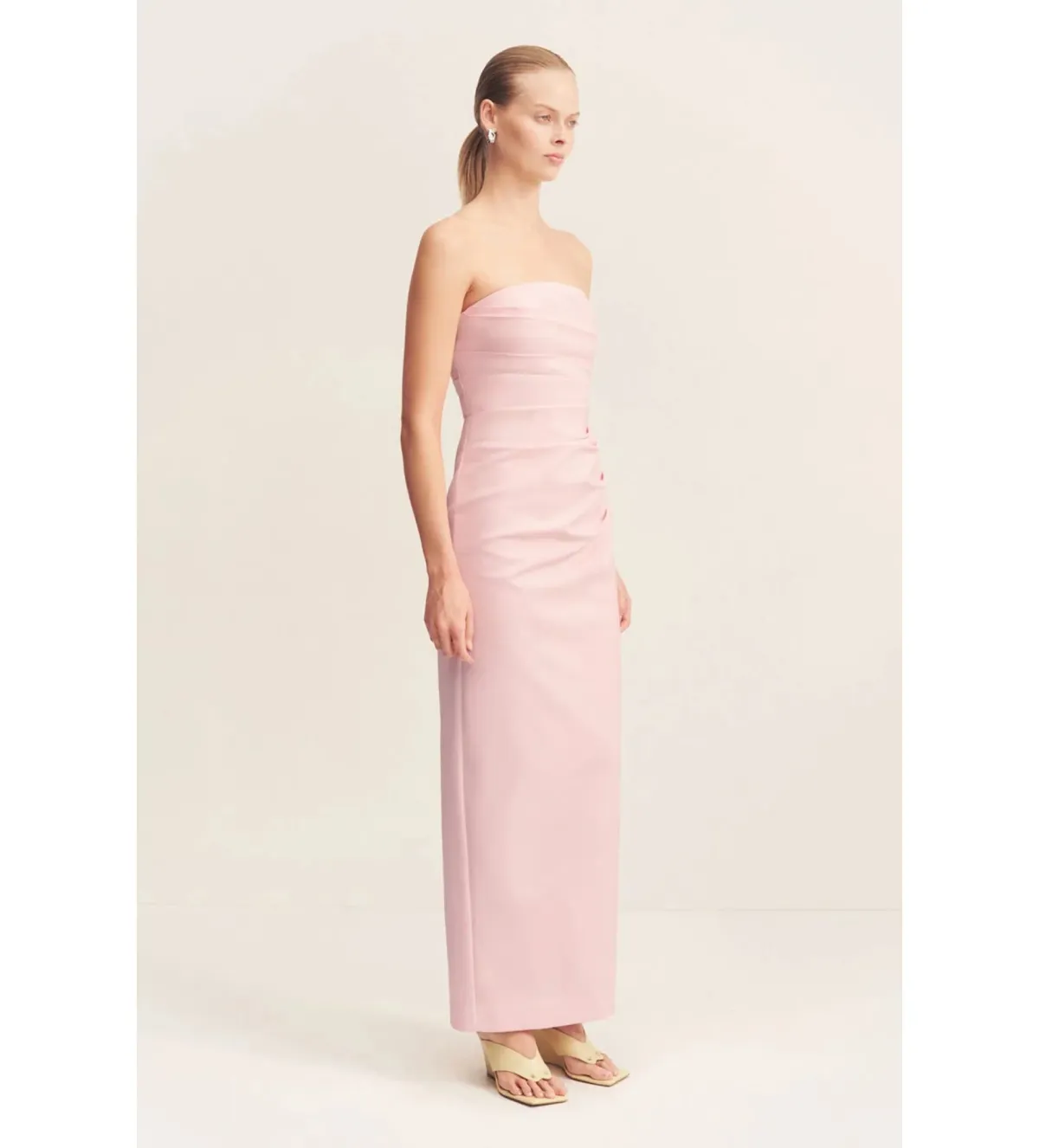 Shona Joy Lani Strapless Draped Maxi Dress Fairyfloss Size 10 - Image 2