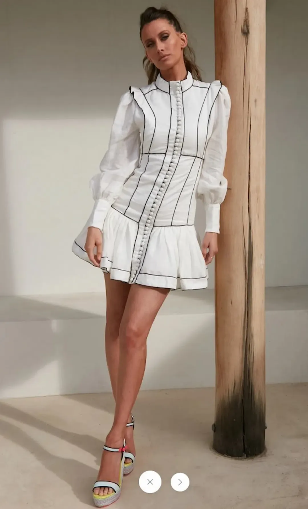Mackenzie Mode Button Me Up Mini White Size AU 8 for rent on The Volte - main image