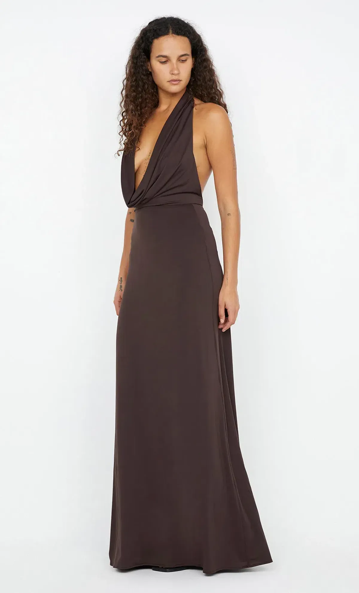 Bec & Bridge Nessie Cowl Neck Maxi Dress Brown Size 6 - Image 2