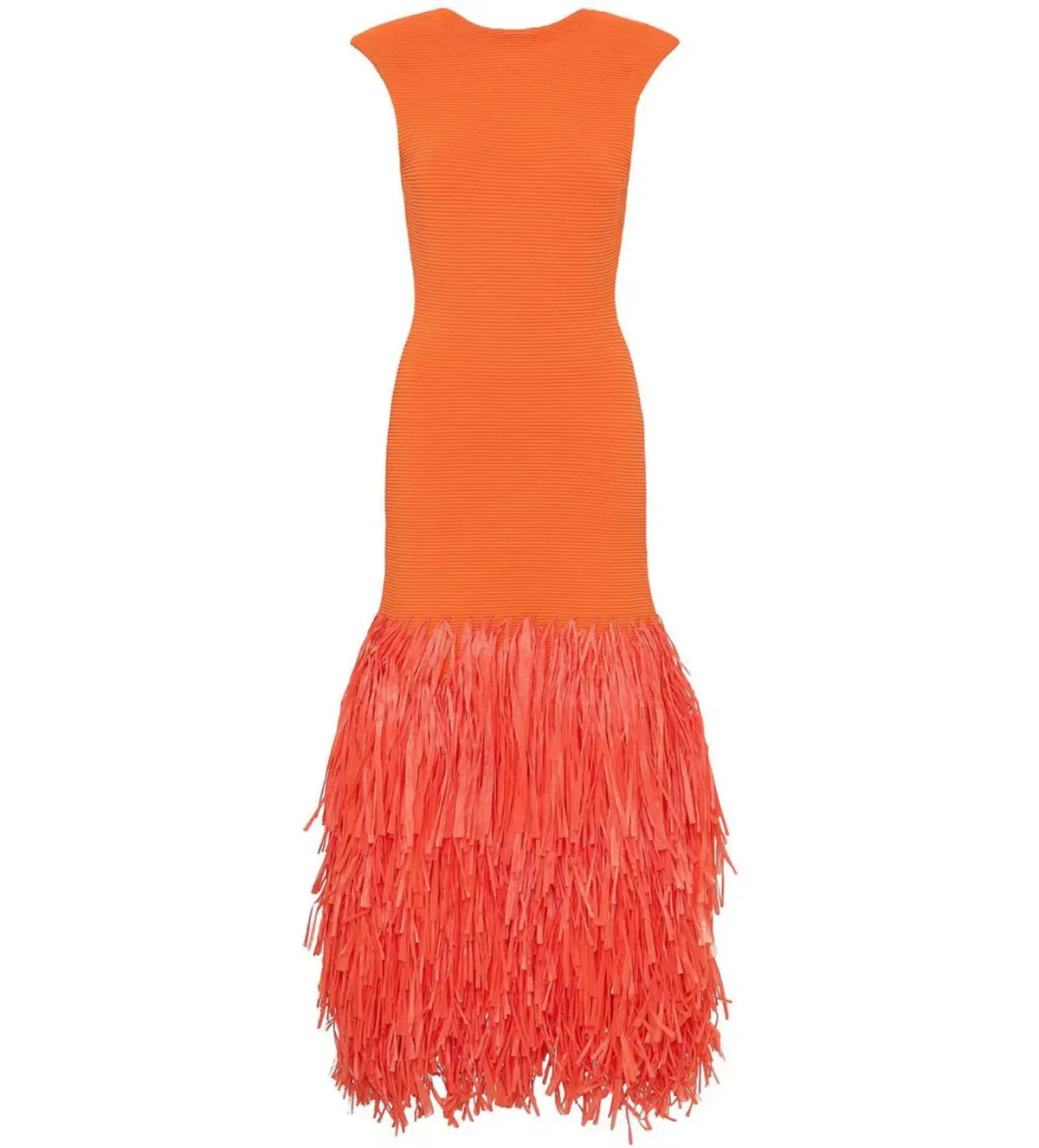 Aje Raffia Knit Midi Dress Orange Size M / AU 10 - Image 4