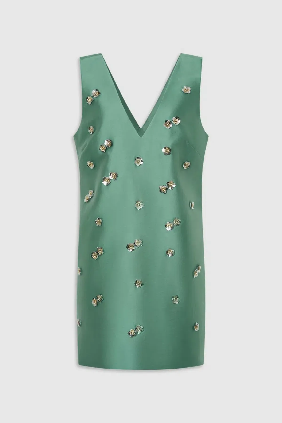 Oroton Embellished Shift Mint Leaf Dress Mini Size AU 12 - Image 4