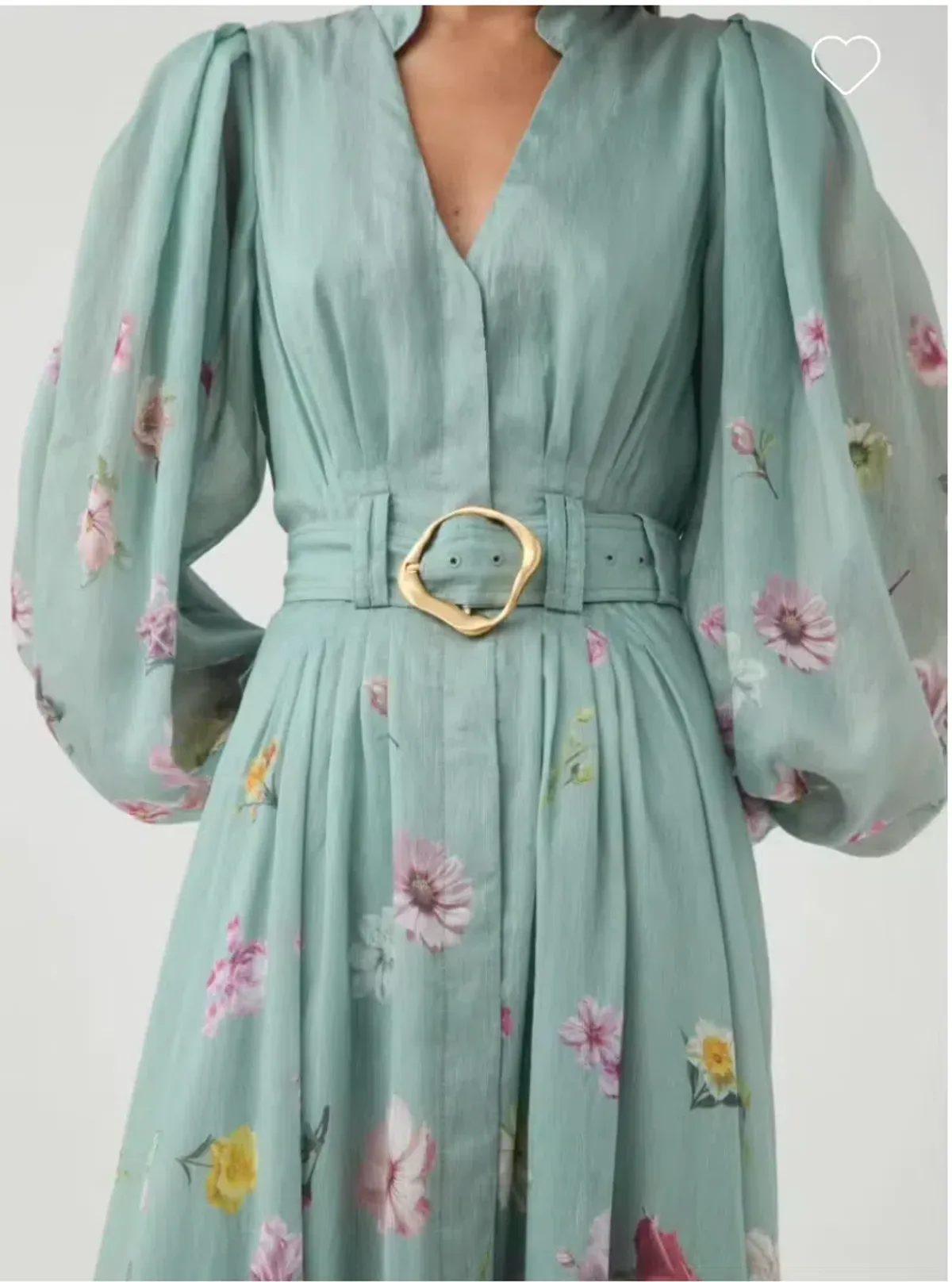 Aje Fleur Shirt Midi Dress Green Size 16 - Image 5
