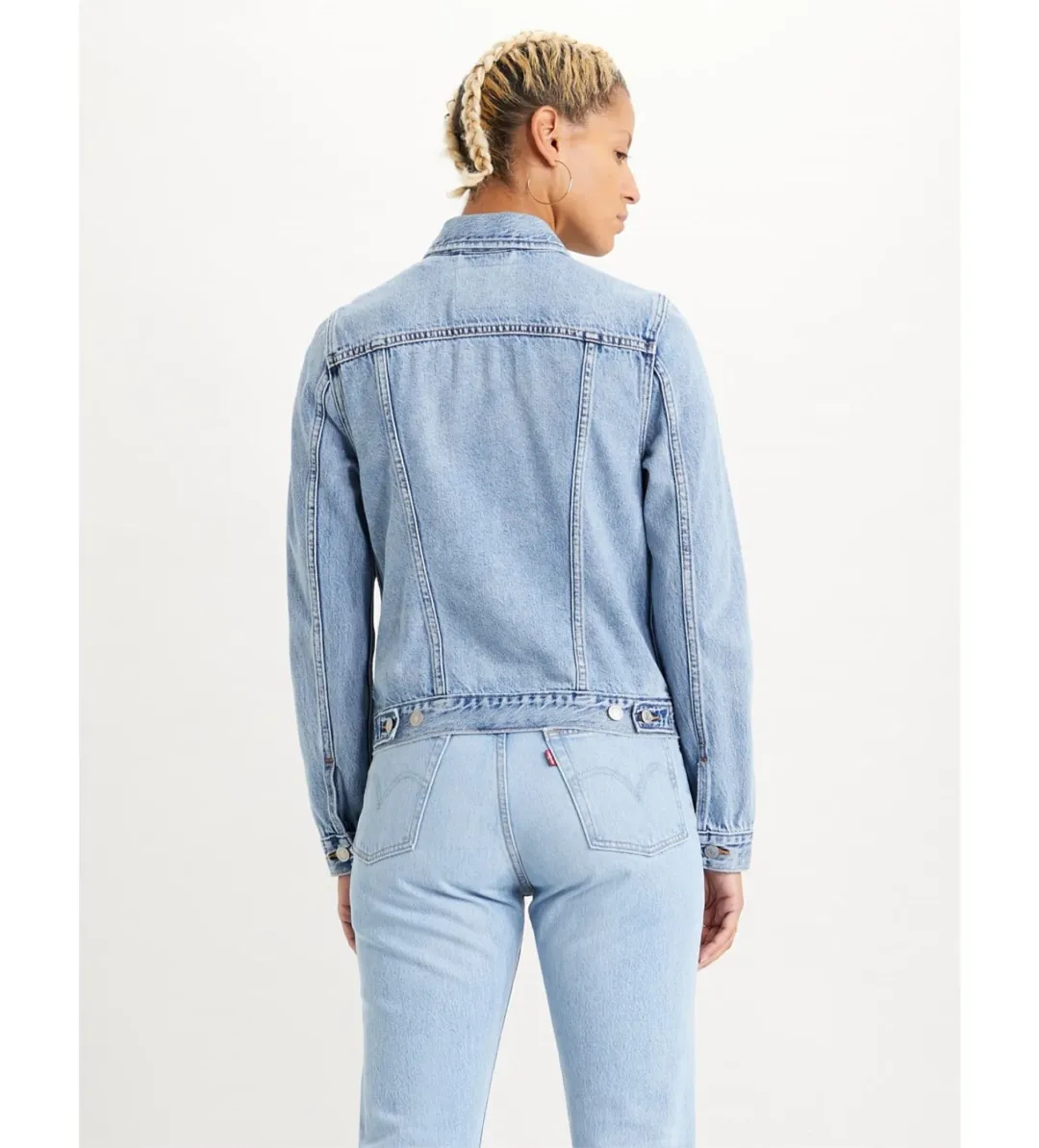 Levi's Original Denim Trucker Jacket Blue Size XS/6 for rent on The Volte - main image