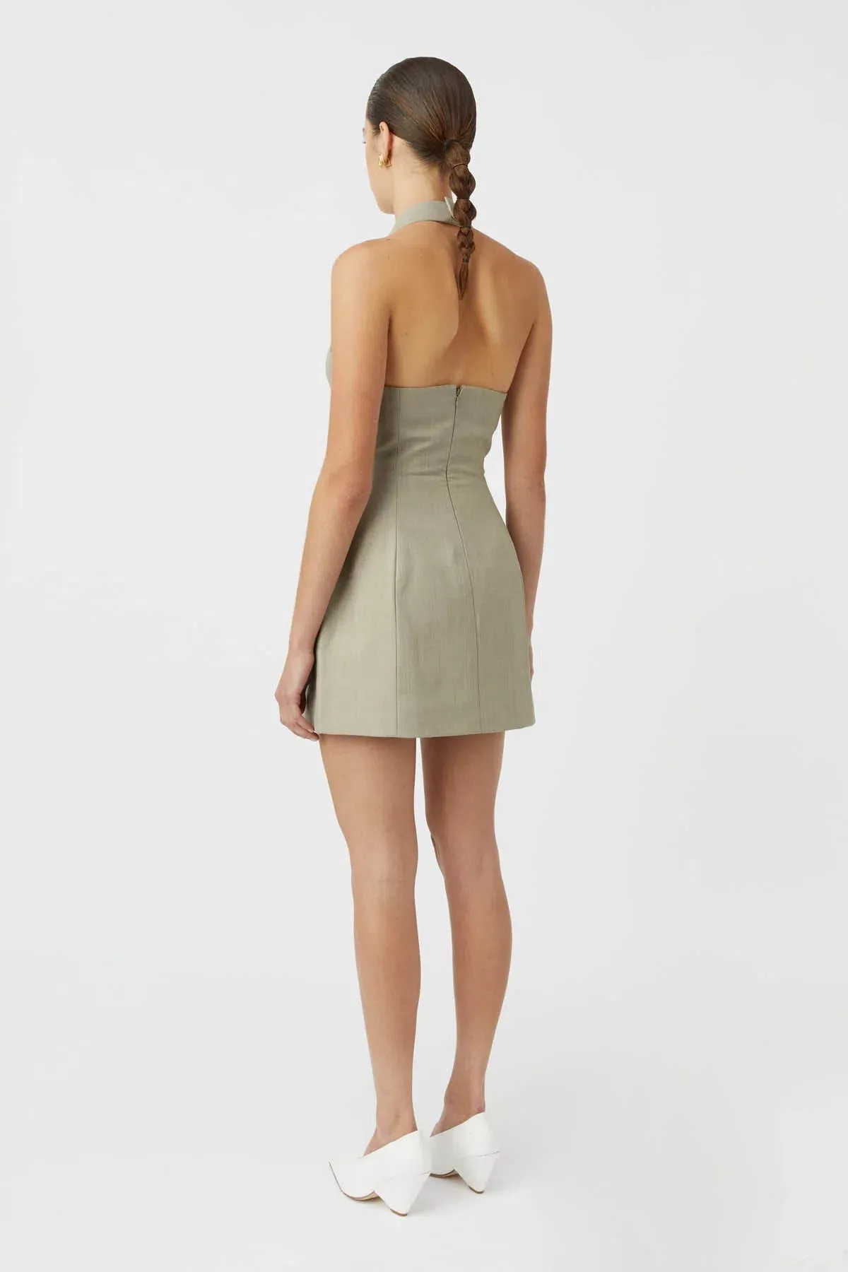 Camilla and Marc Pompidou Mini Dress Olive Marle Size 8 - Image 3