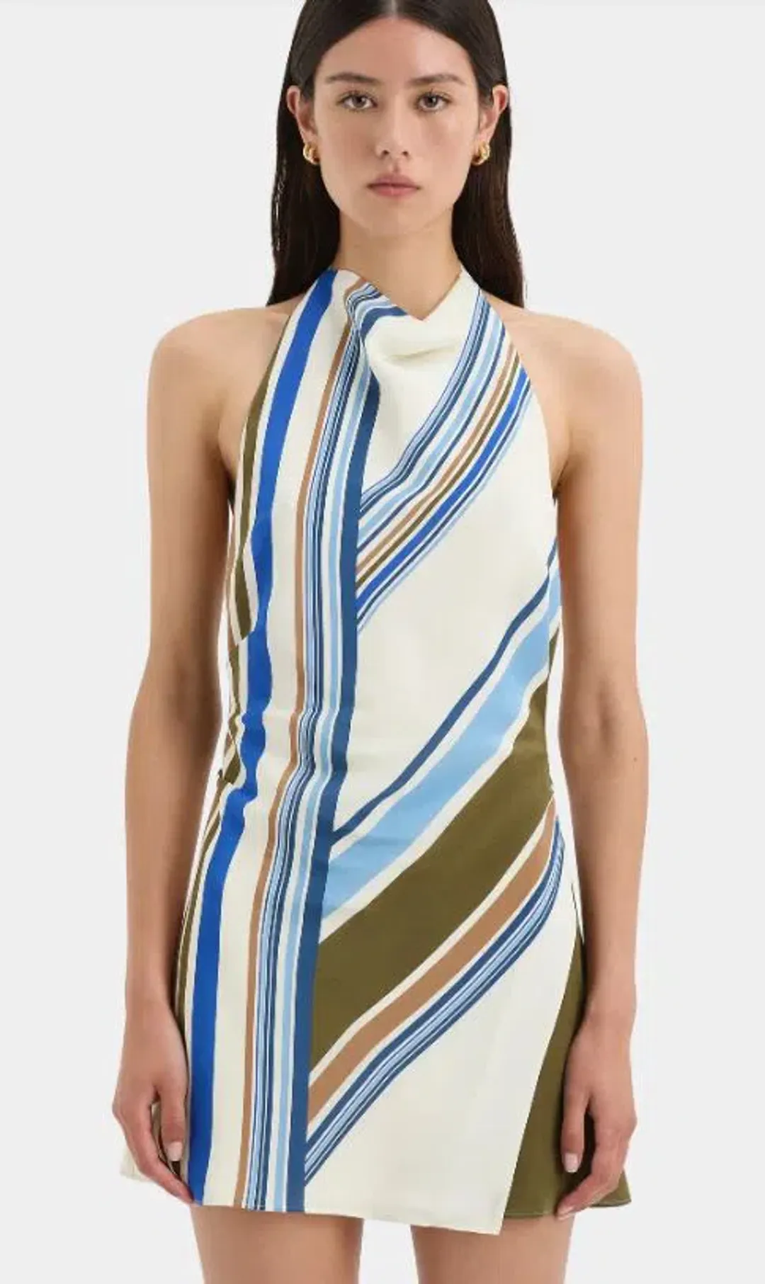 Sir Thistle Halter Mini Dress Blue Baiadera Size AU 10 for rent on The Volte - main image