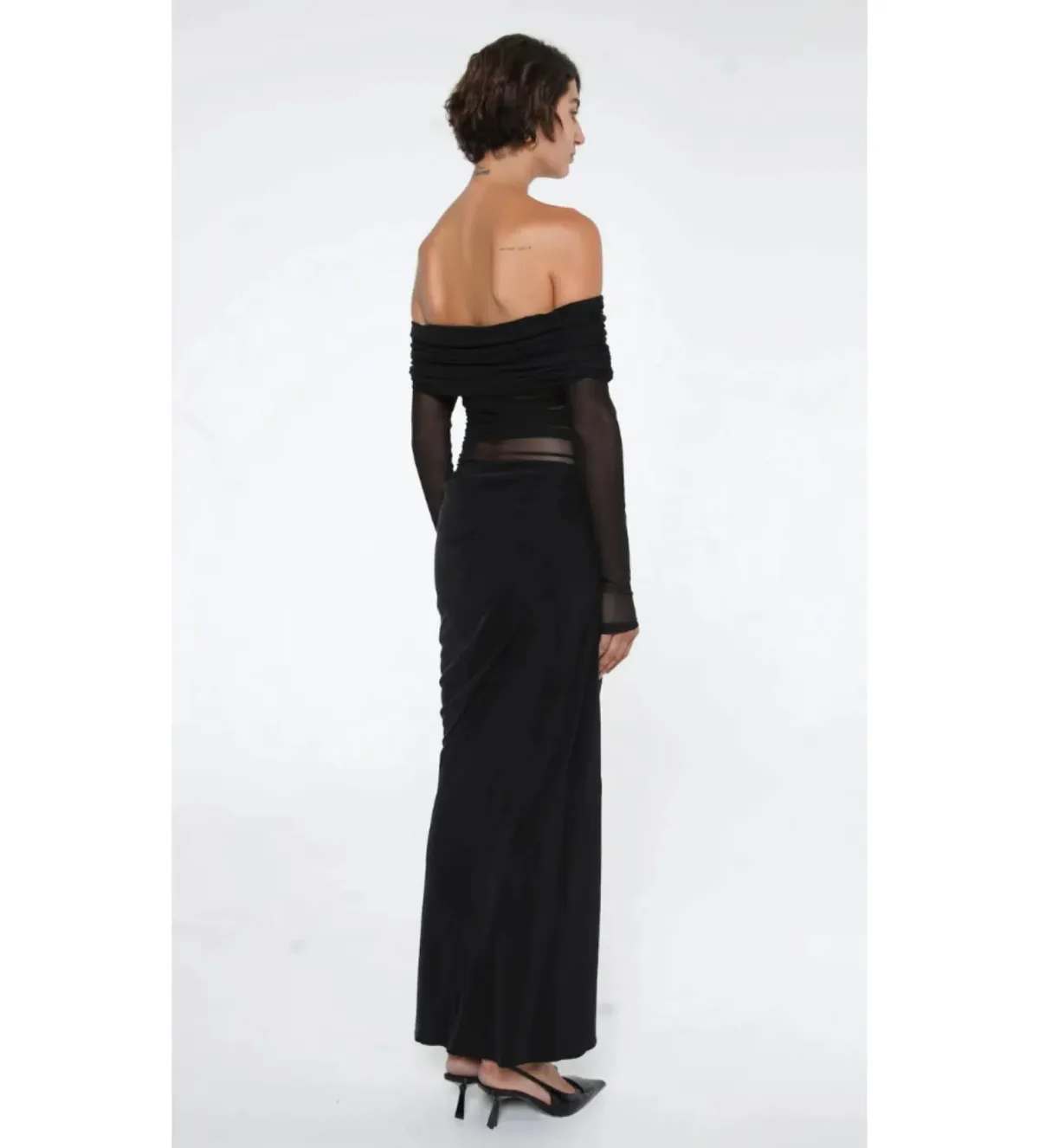 Benni Yasmin Off-Shoulder Maxi Dress Black Size AU 8 - Image 2