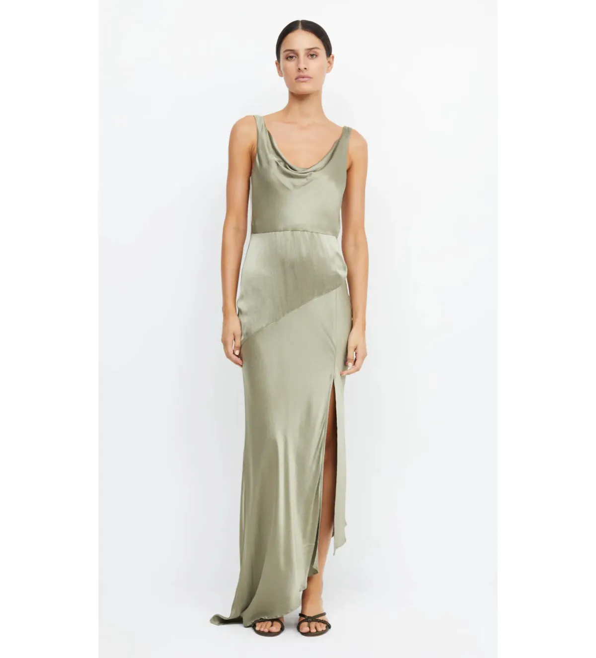 Bec & Bridge Moon Dance Cowl Maxi Dress in Sage Size AU 6 - Image 1