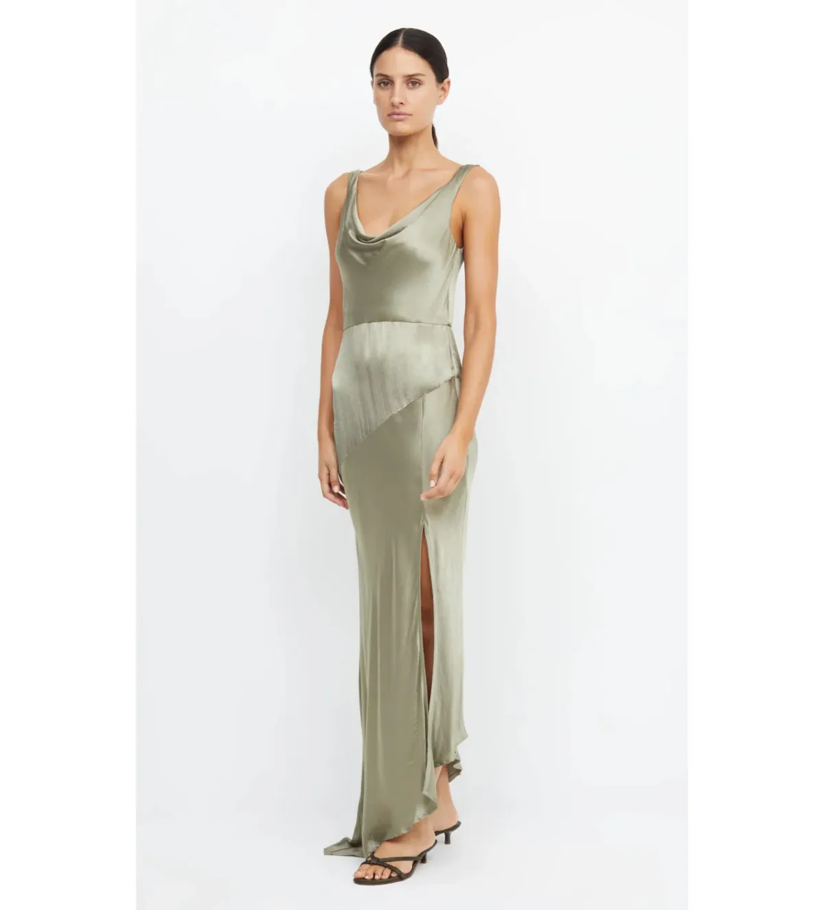 Bec & Bridge Moon Dance Cowl Maxi Dress in Sage Size AU 6 - Image 3
