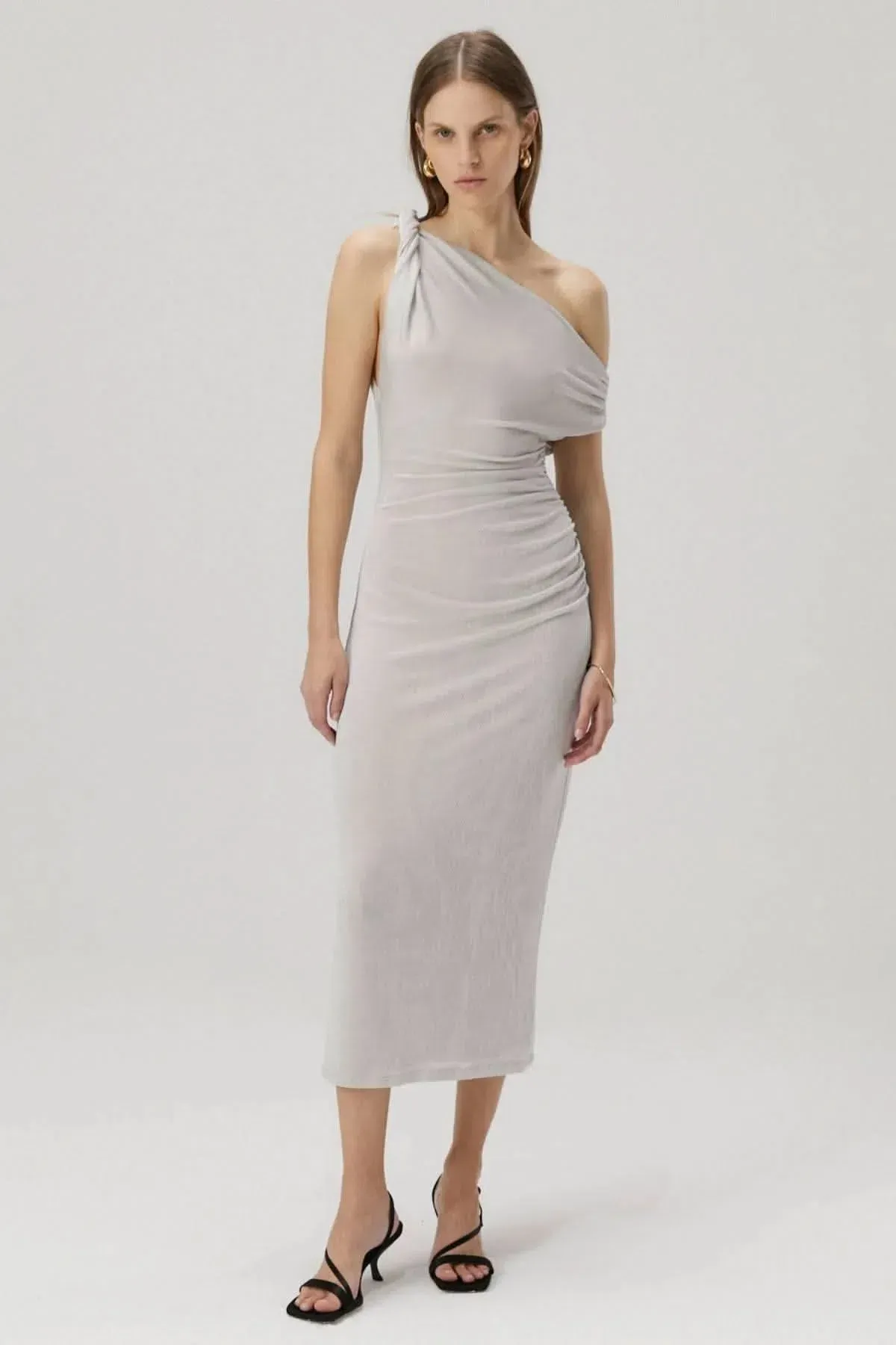 MISHA Nyra Midi Dress Silver Cloud Size 6/XS - Image 1