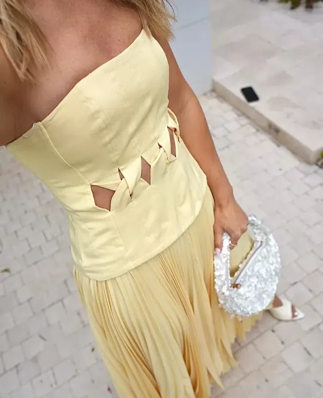 Acler Newbewick Maxi Dress in Lemon Sorbet Size AU 10 for rent on The Volte - main image