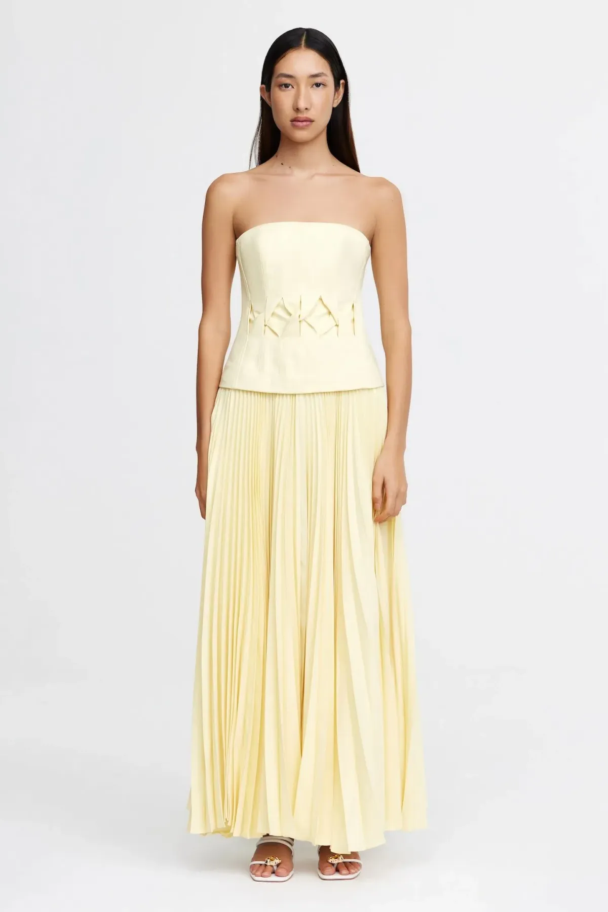 Acler Newbewick Maxi Dress Lemon Sorbet Size AU 12 - Image 1