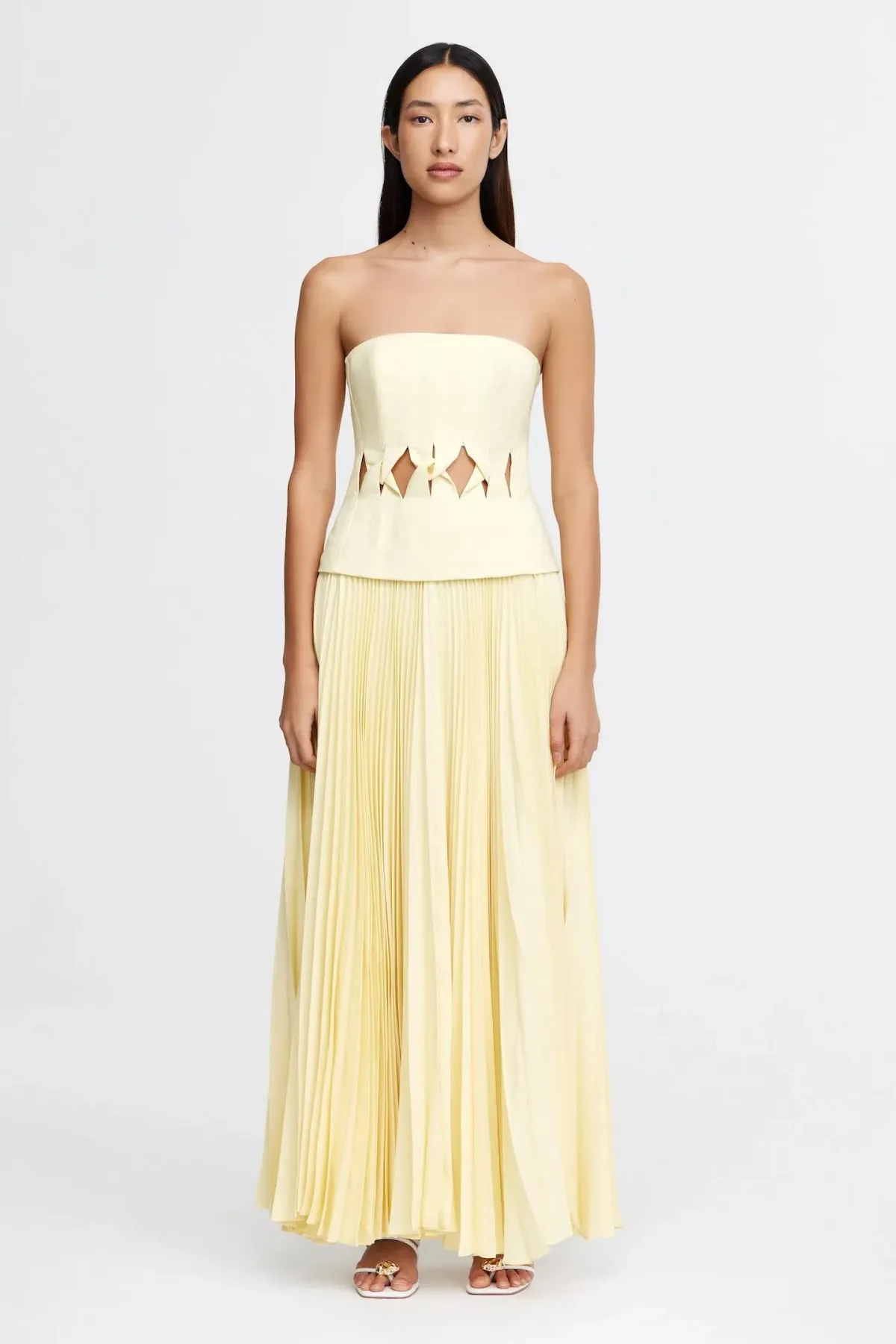 Acler Newbewick Maxi Dress Lemon Sorbet Size AU 12 - Image 2