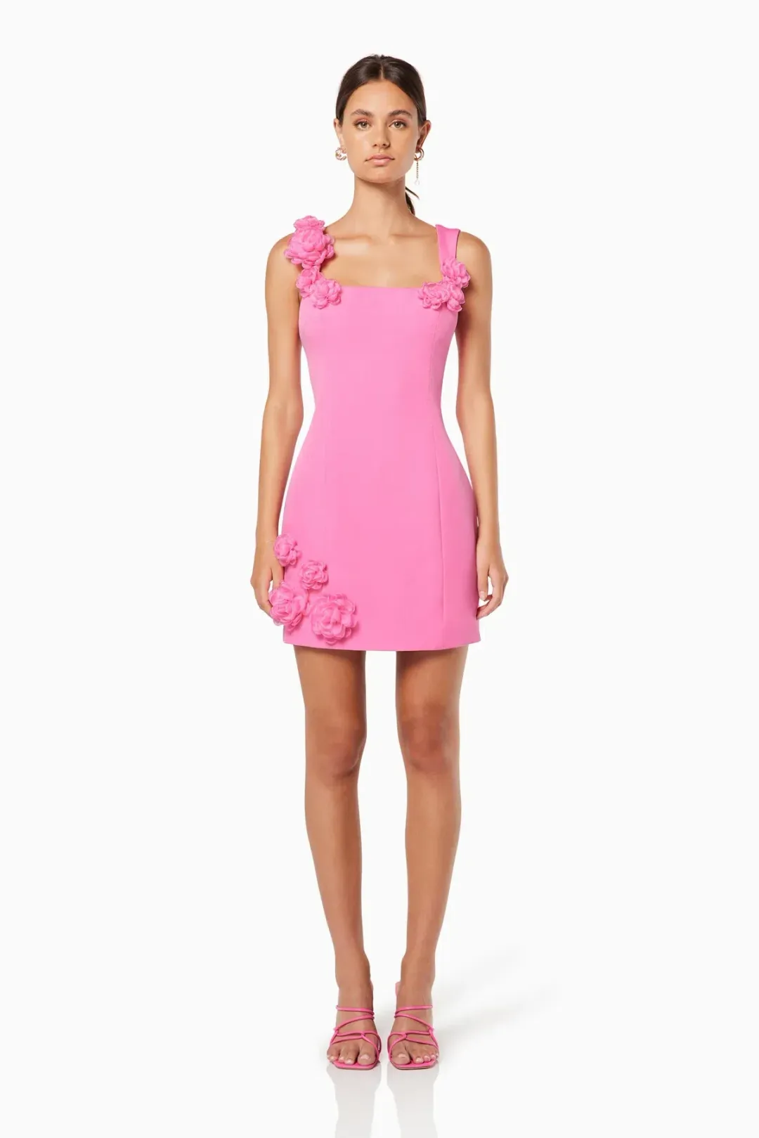 Elliatt Trompe 3D Floral Mini Dress Pink Size 6 for rent on The Volte - main image